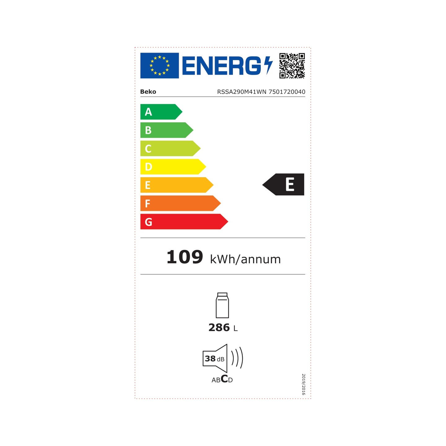 Réfrigérateur 1 porte Beko RSSA290M41WN 286 L blanc | Nimestore