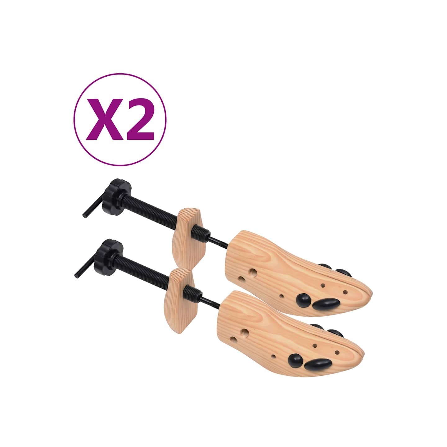 Embauchoirs 2 paires Pointure 41-46 Bois de pin massif