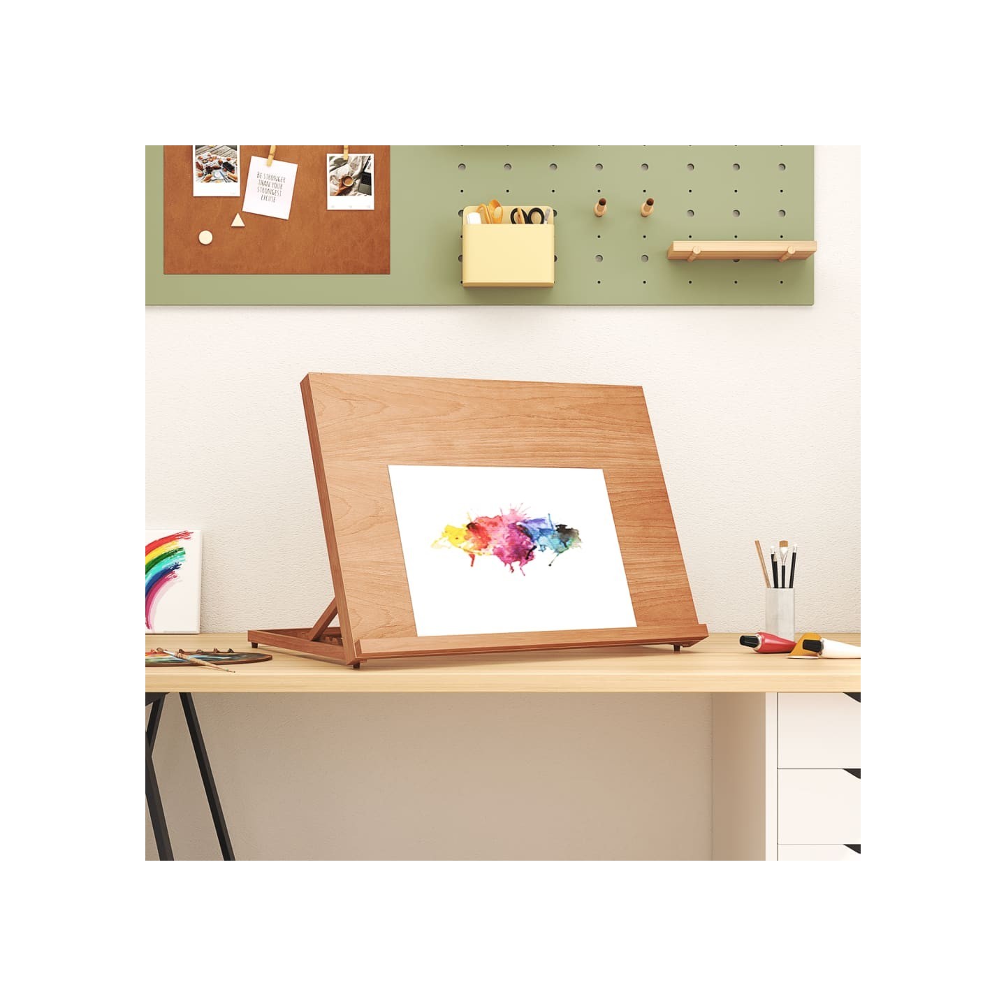 Chevalet de table 65x48x7 cm bois de hêtre massif