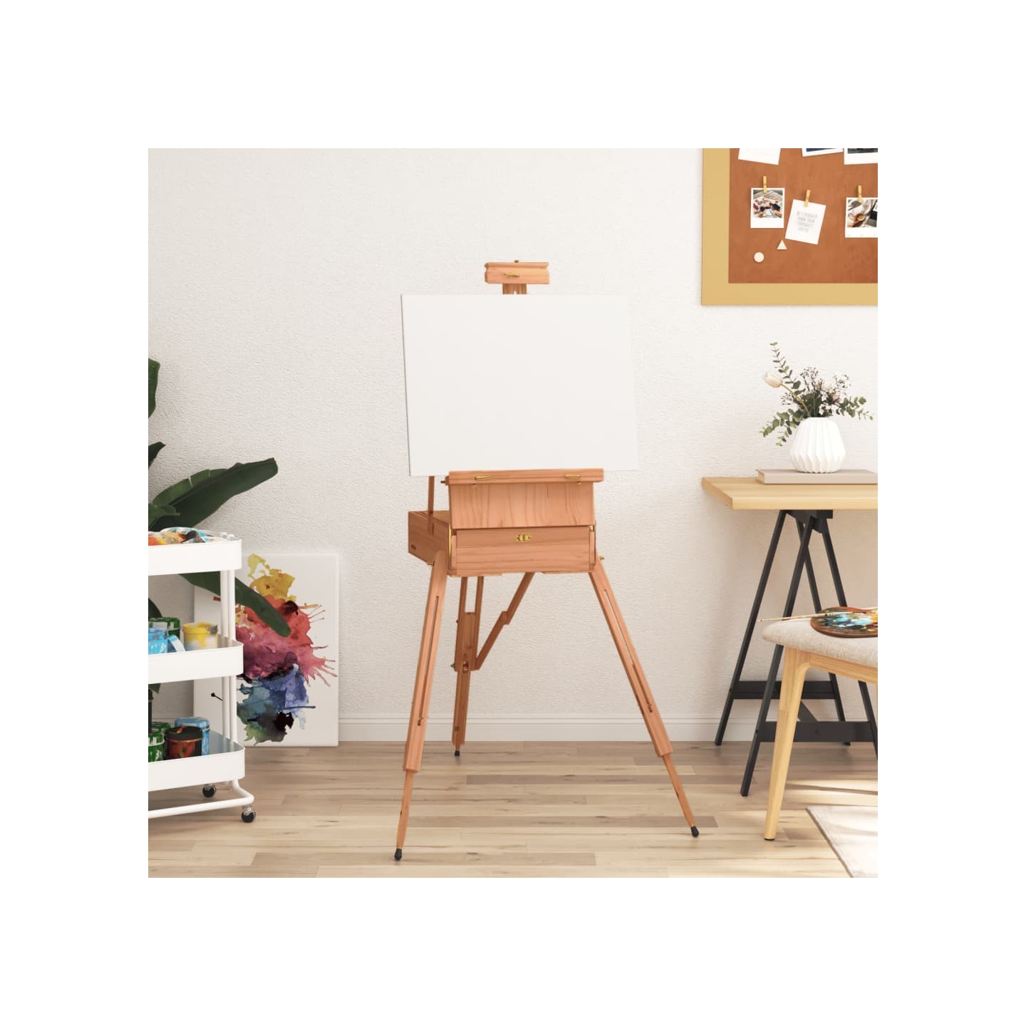 Chevalet 81x121x173 cm bois de hêtre massif
