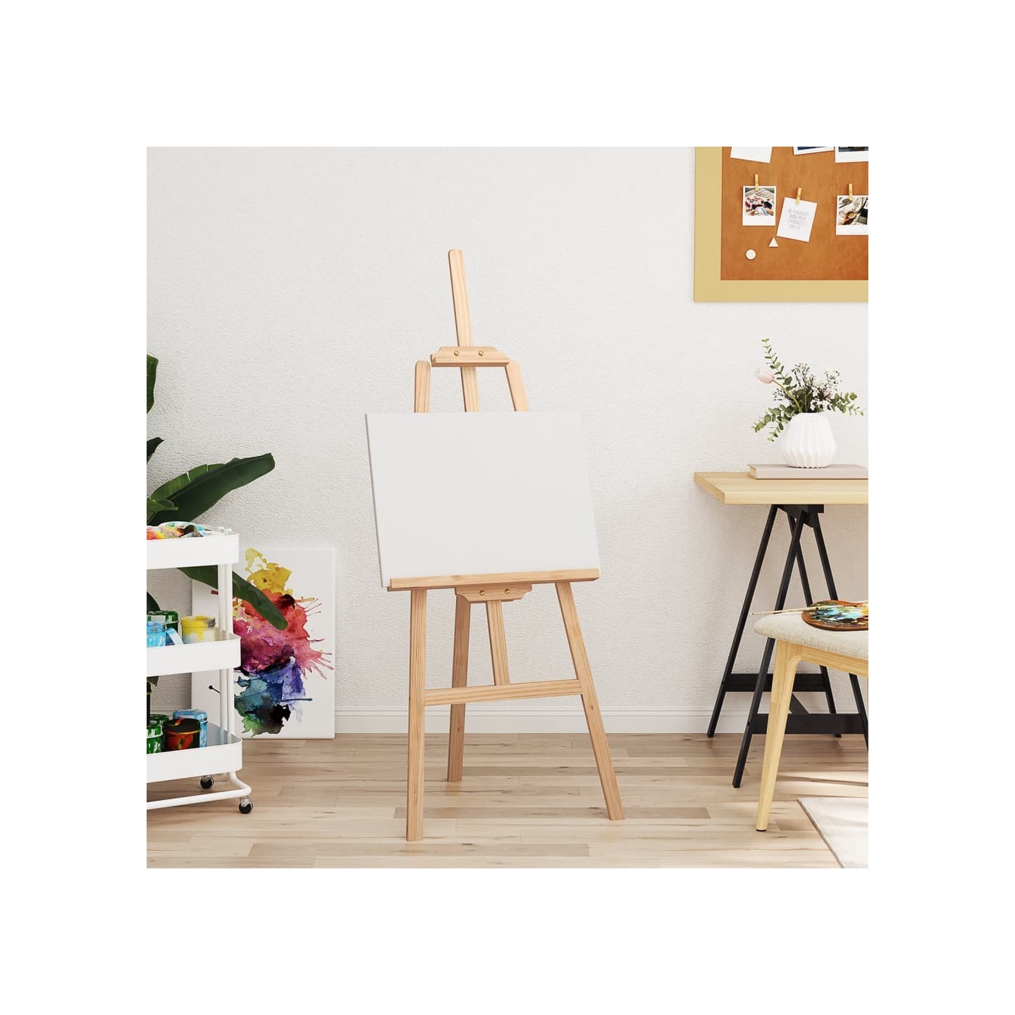 Chevalet 53,5x95x127 cm bois de pin massif