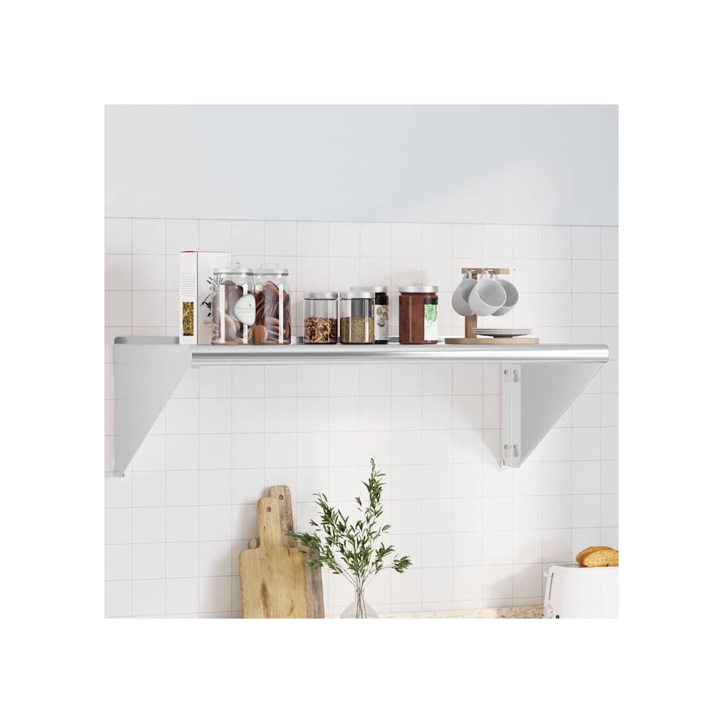 Étagère murale 100x45x31 cm argenté acier inoxydable