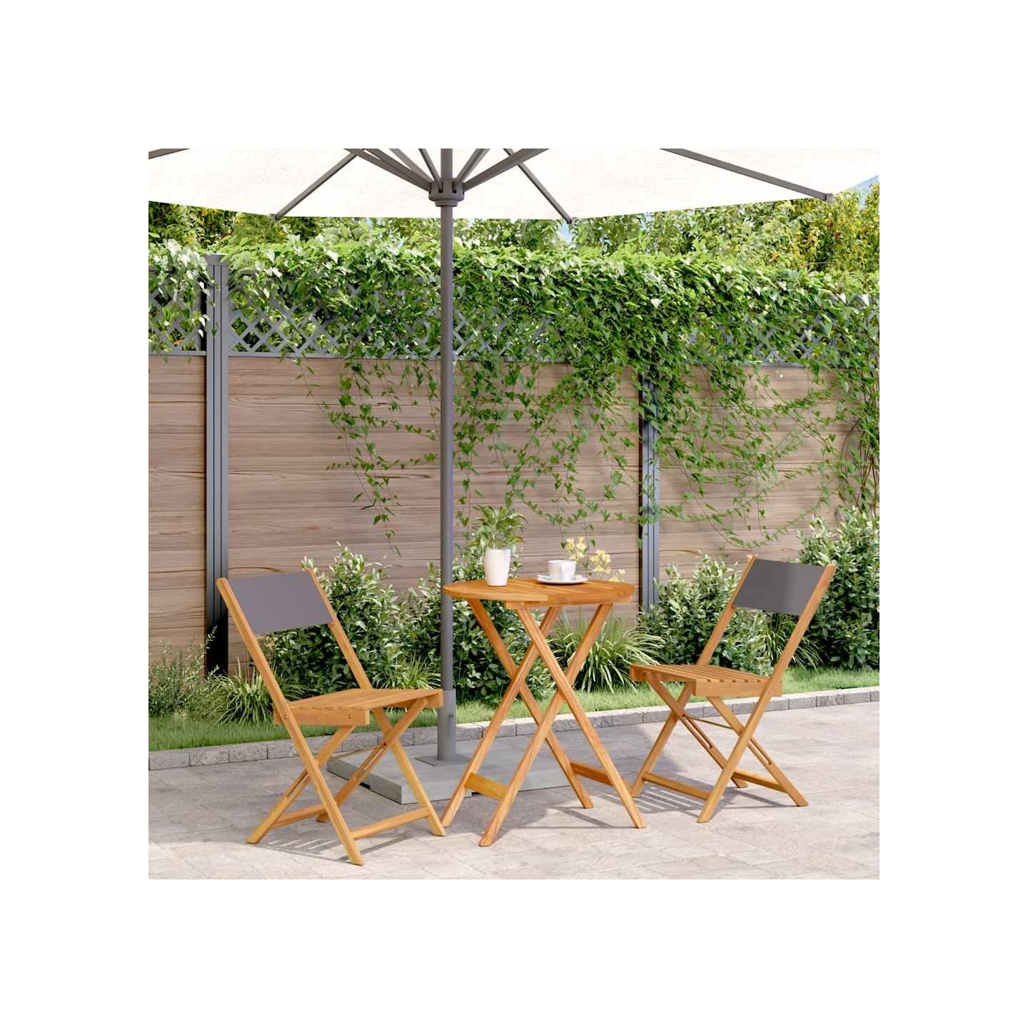Ensemble de bistro 3 pcs anthracite tissu et bois massif