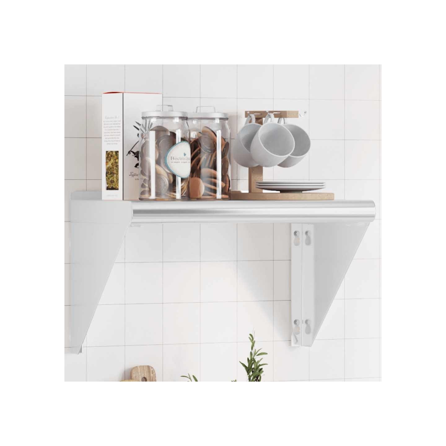 Étagère murale 50x30x31 cm argenté acier inoxydable