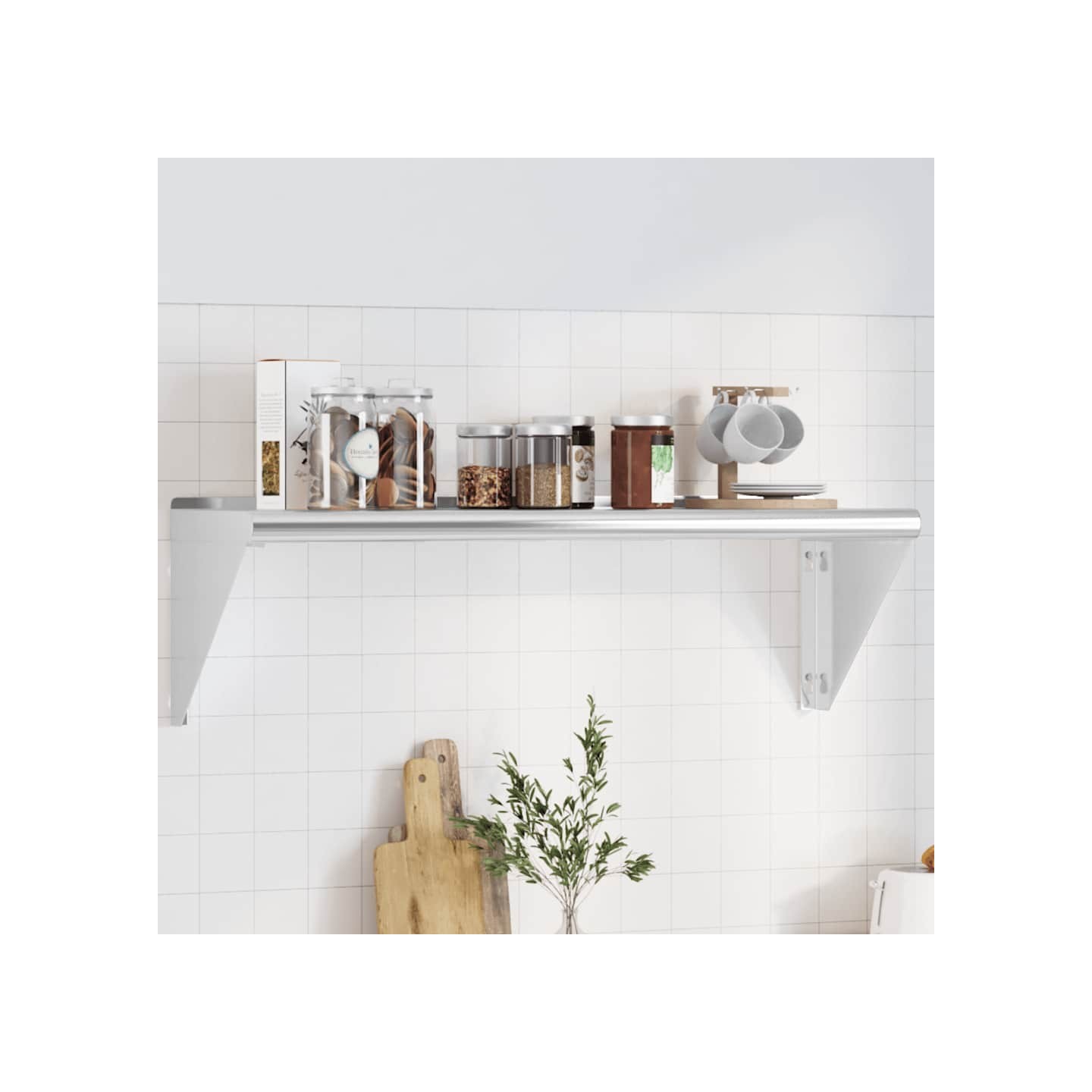 Étagère murale 100x30x31 cm argenté acier inoxydable