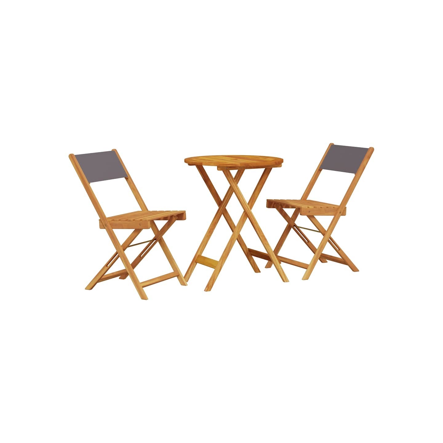 Ensemble de bistro 3 pcs anthracite tissu et bois massif
