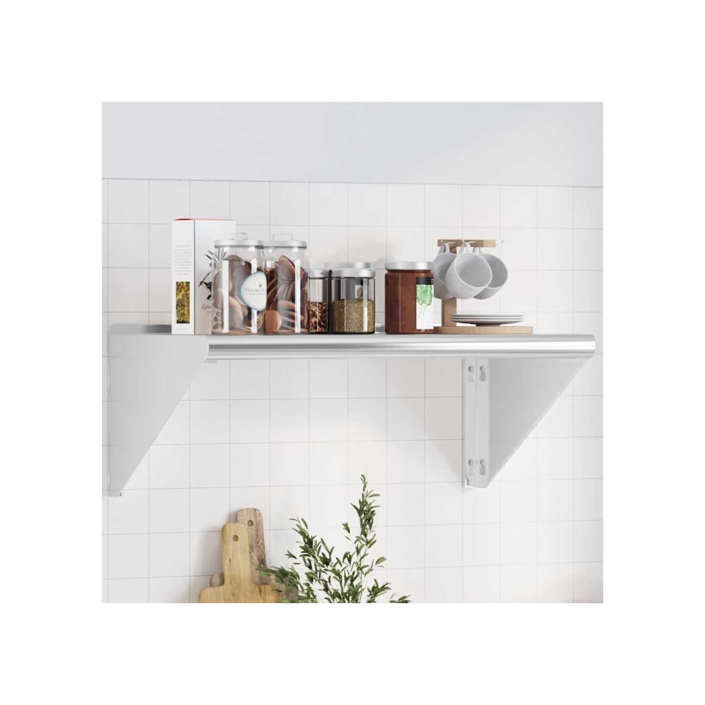 Étagère murale 75x45x31 cm argenté acier inoxydable