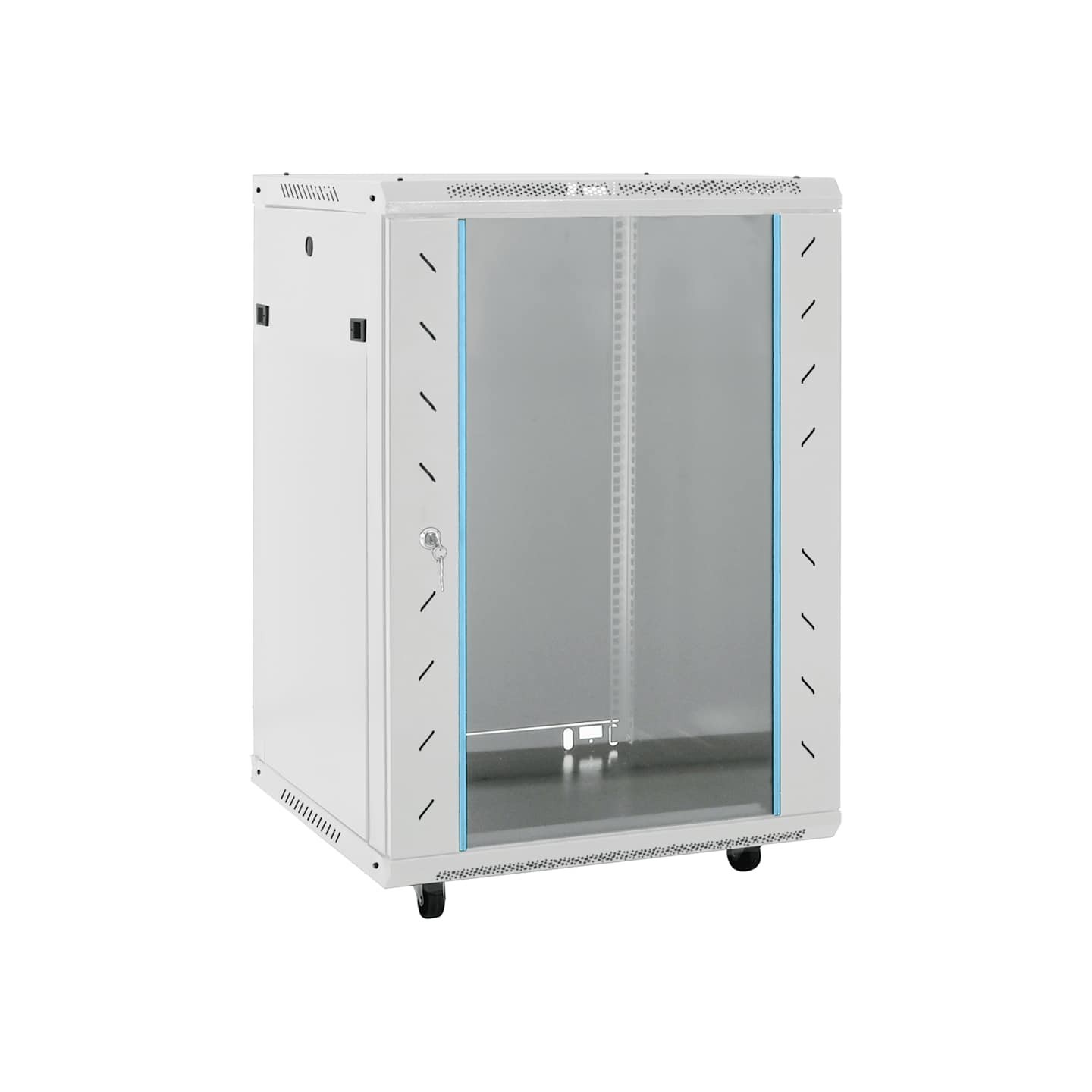 Coffret de réseau avec pieds pivotants 15U 19" IP20 60x45x86 cm