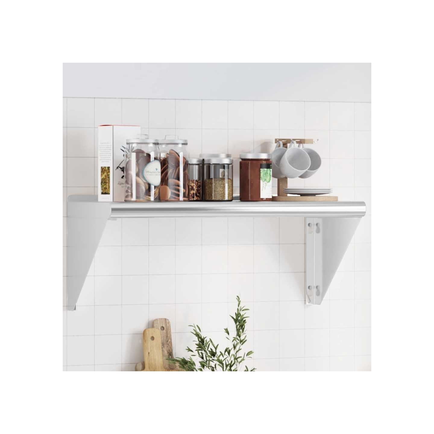Étagère murale 75x30x31 cm argenté acier inoxydable