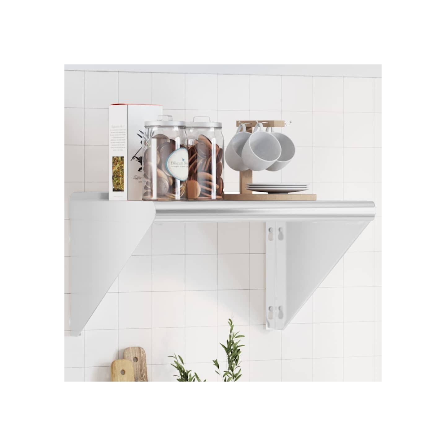 Étagère murale 50x45x31 cm argenté acier inoxydable