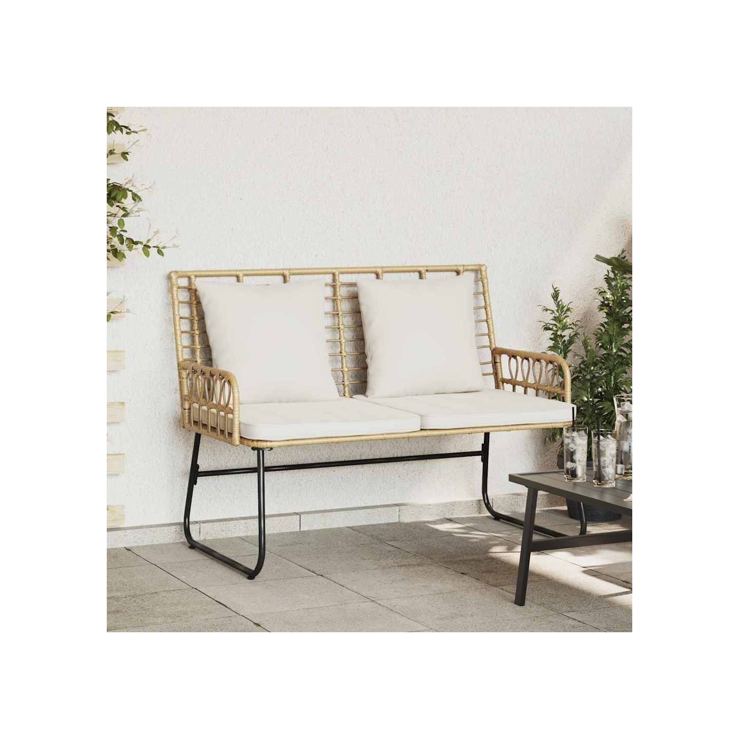 Banc de jardin Marron et Crème polyrotin