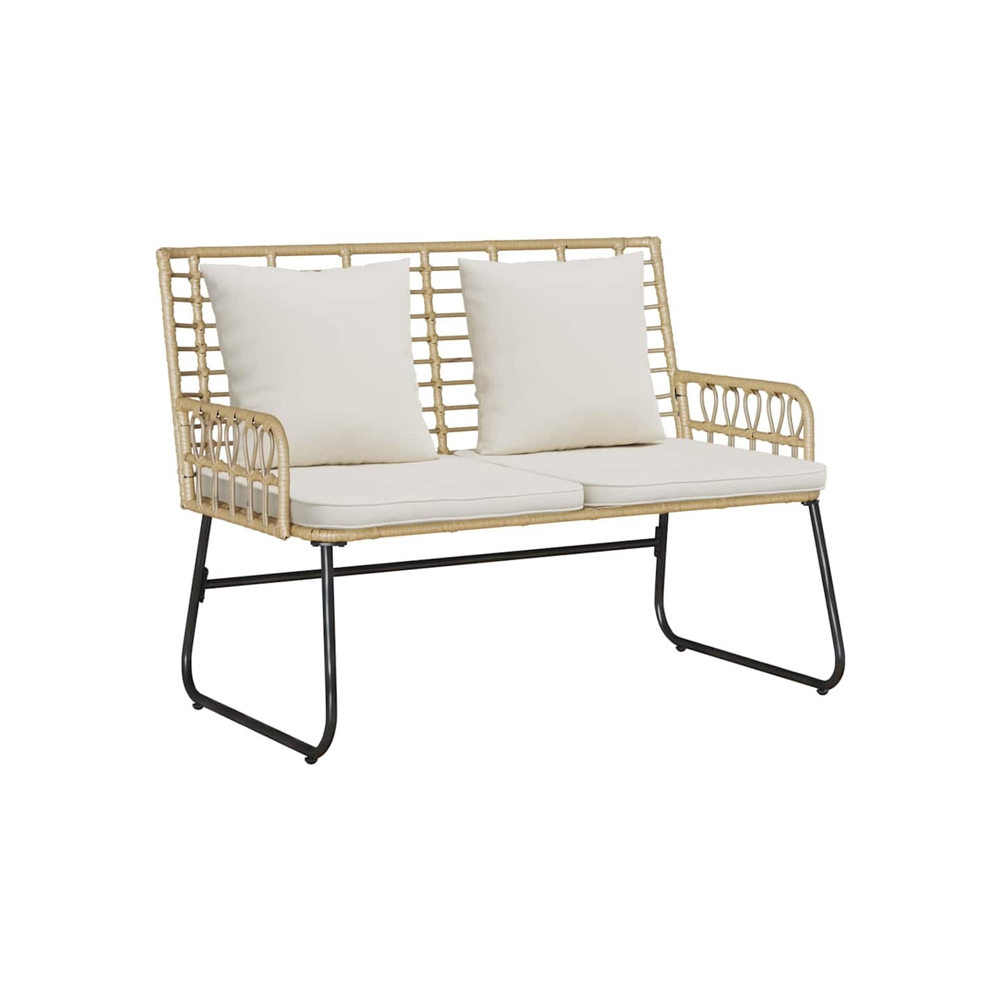 Banc de jardin Marron et Crème polyrotin