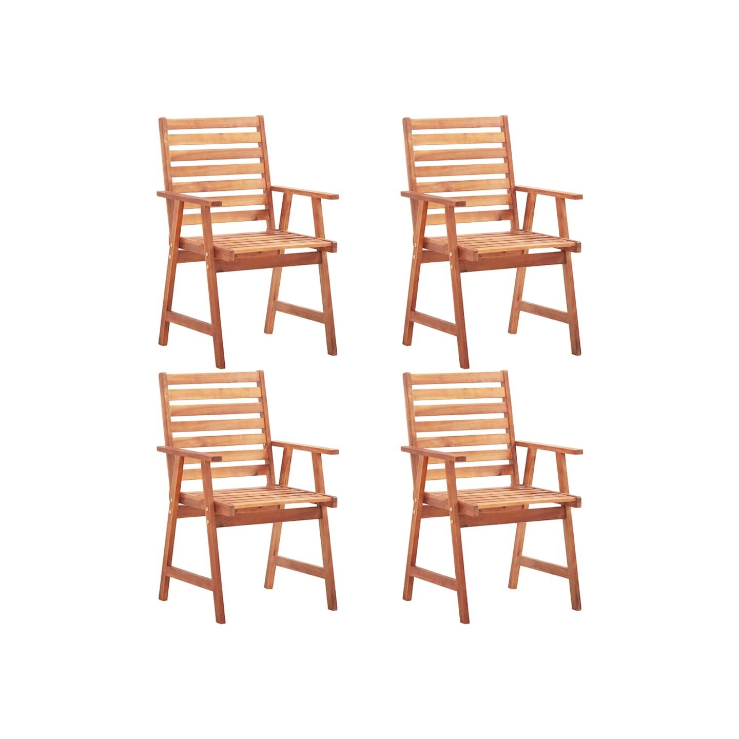 Chaises à manger d'extérieur lot de 4 Acacia massif