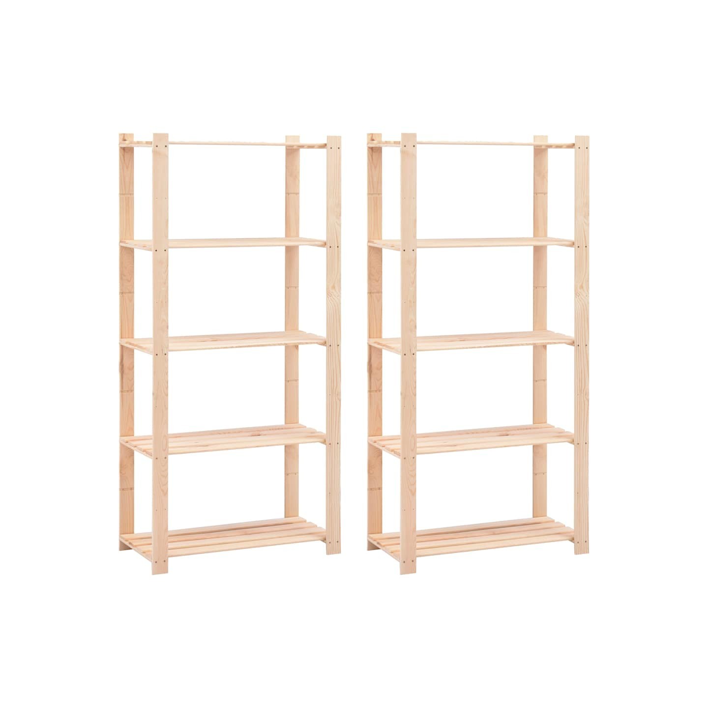 Étagères de rangement à 5 niveaux 2 pcs 80x38x170 cm 250 kg