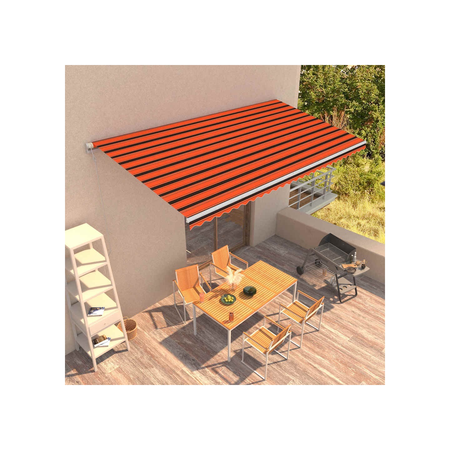 Auvent rétractable automatique 600x300 cm Orange et marron