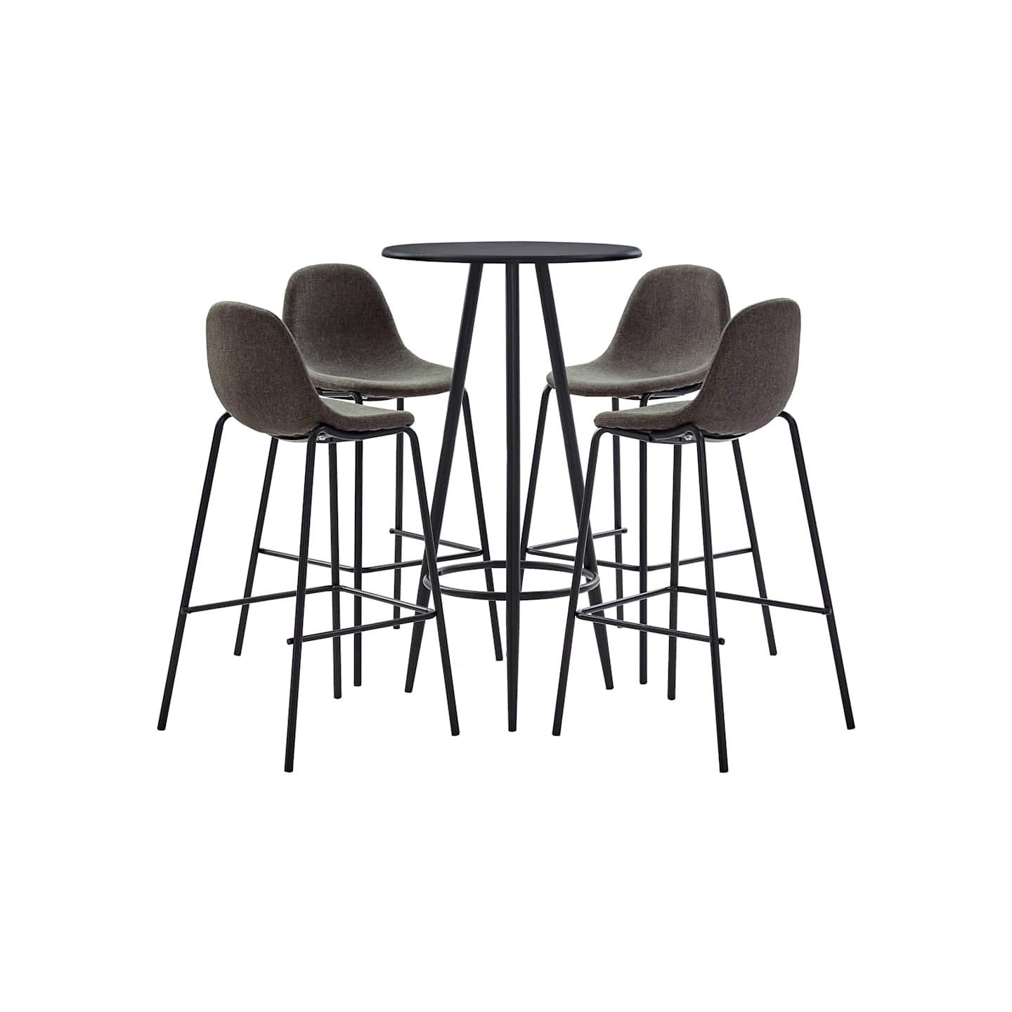 Ensemble de bar 5 pcs Tissu Gris foncé