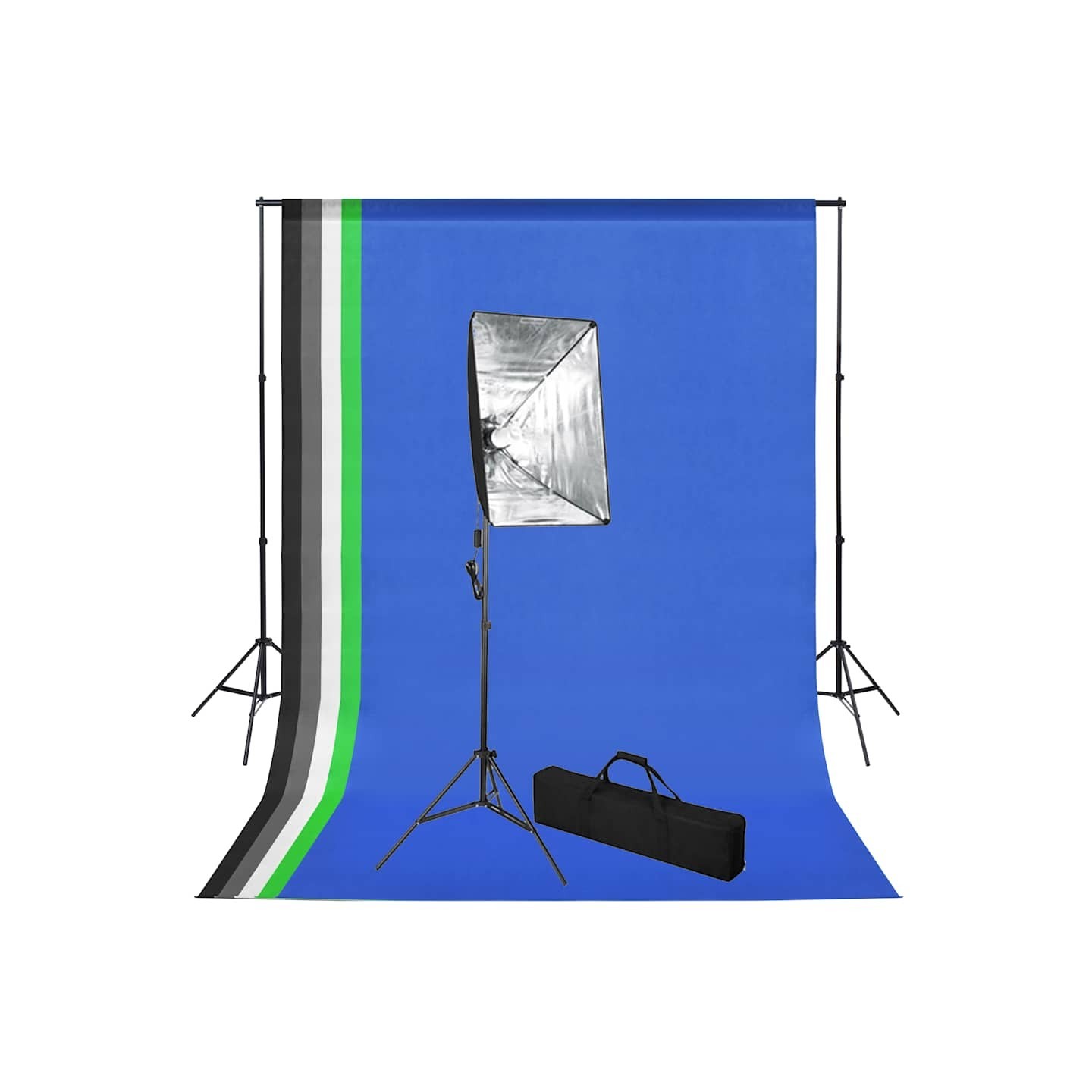 Kit de studio photo avec toile de fond et boîte à lumière