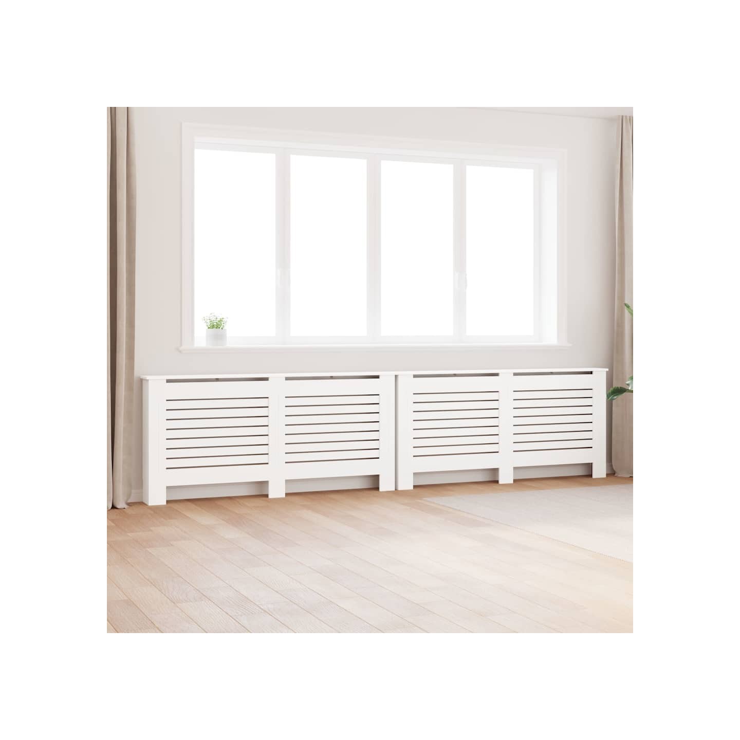 Cache-radiateurs 2 pcs Blanc 172x19x81,5 cm MDF