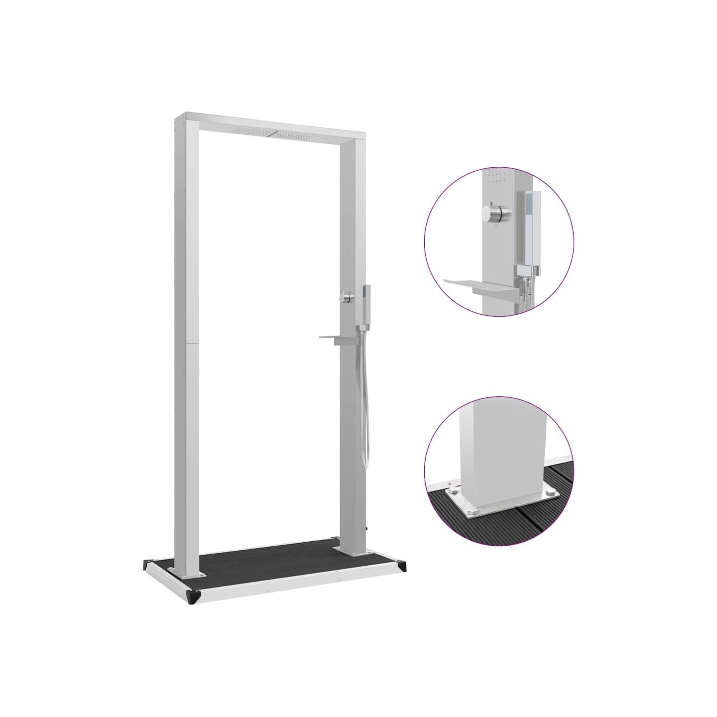 Douche d'extérieur avec receveur WPC Acier inoxydable