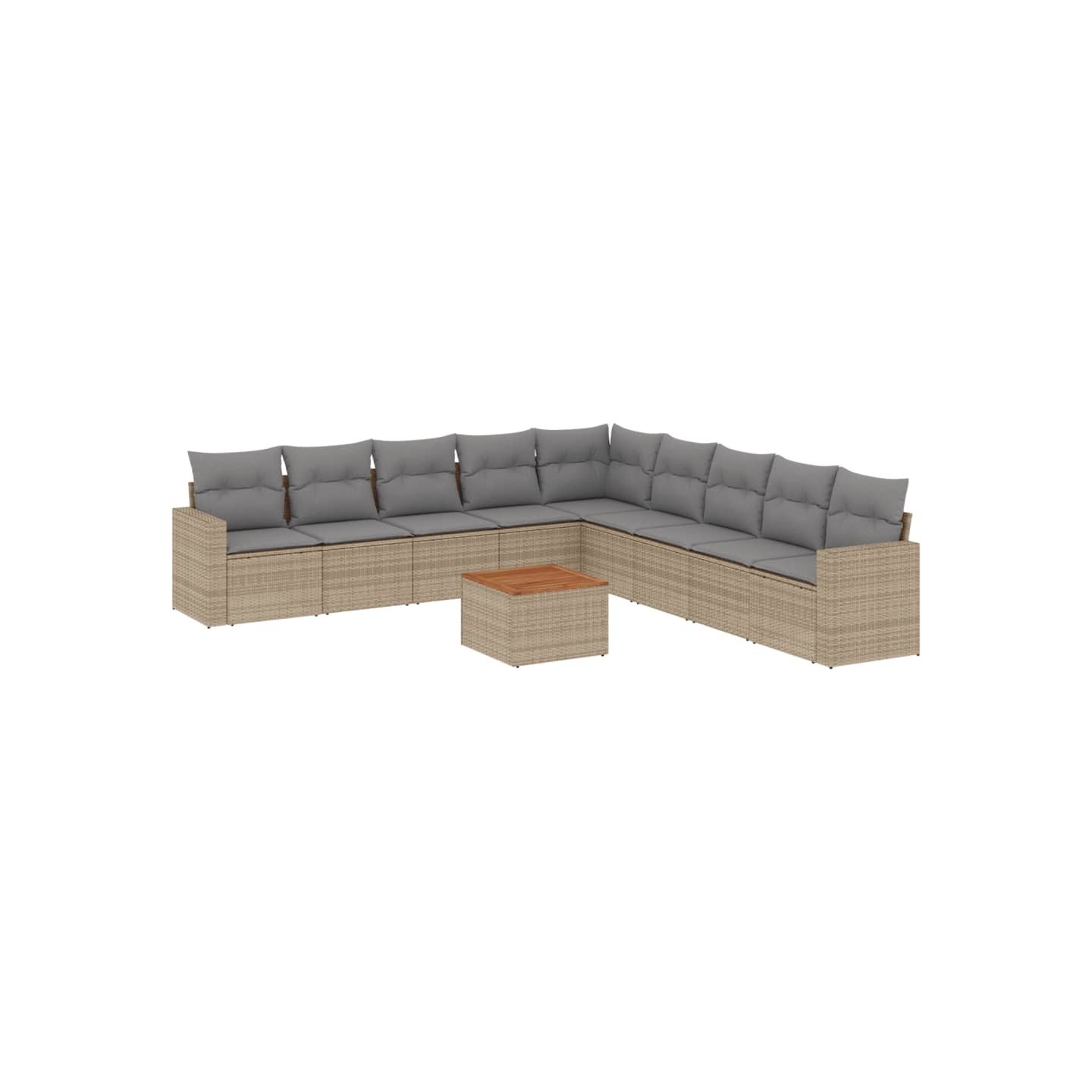 Garden Sofa Set 9 place Mélange de beige et de gris clair