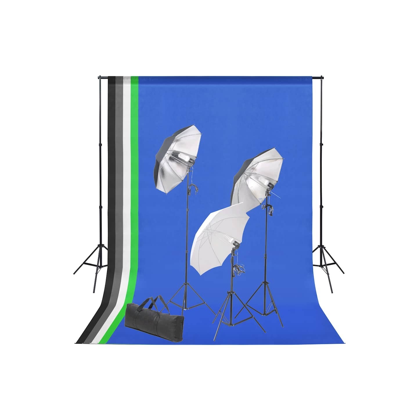 Kit de studio photo avec toile de fond et jeu d'éclairage