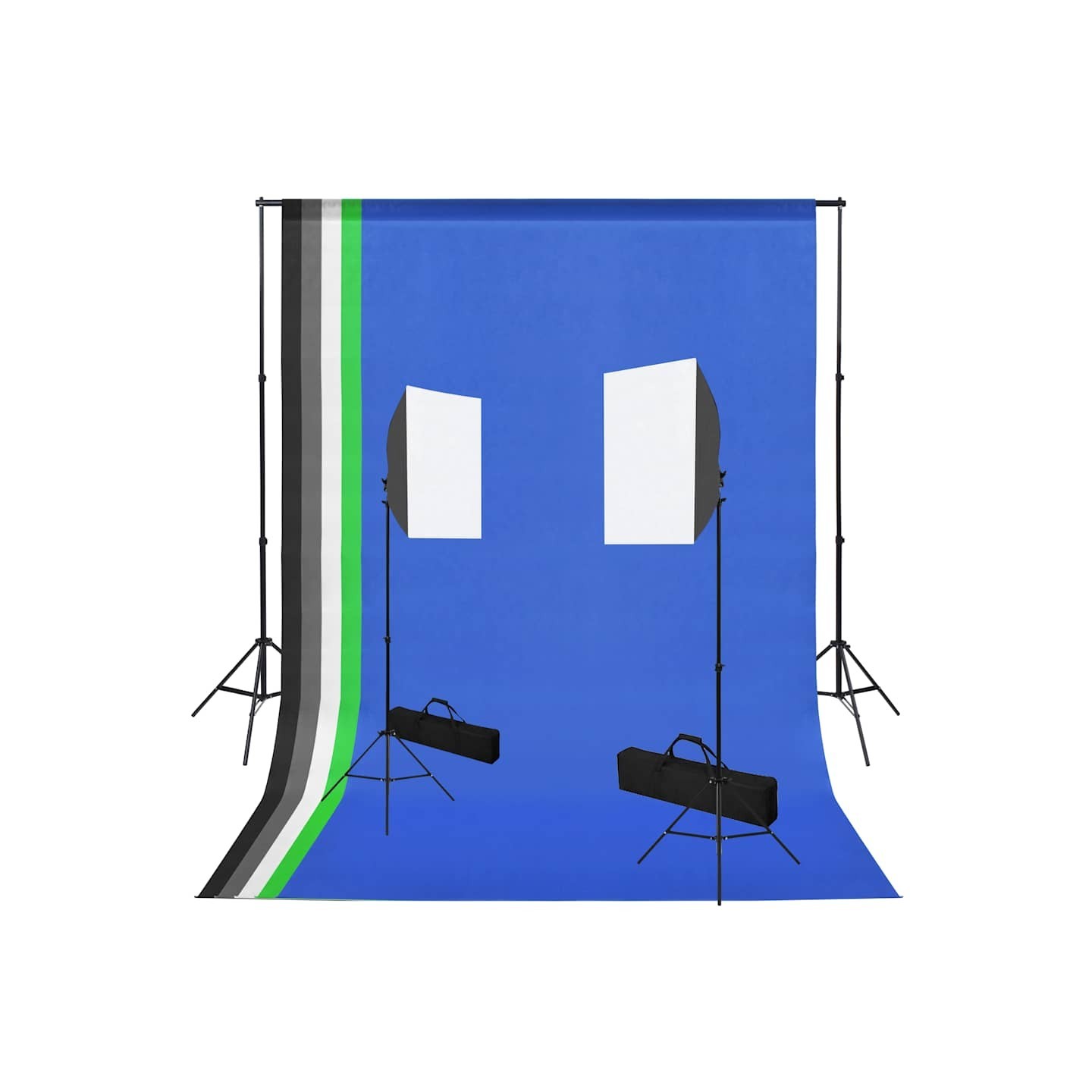Kit de studio photo avec boîte à lumière et toiles de fond