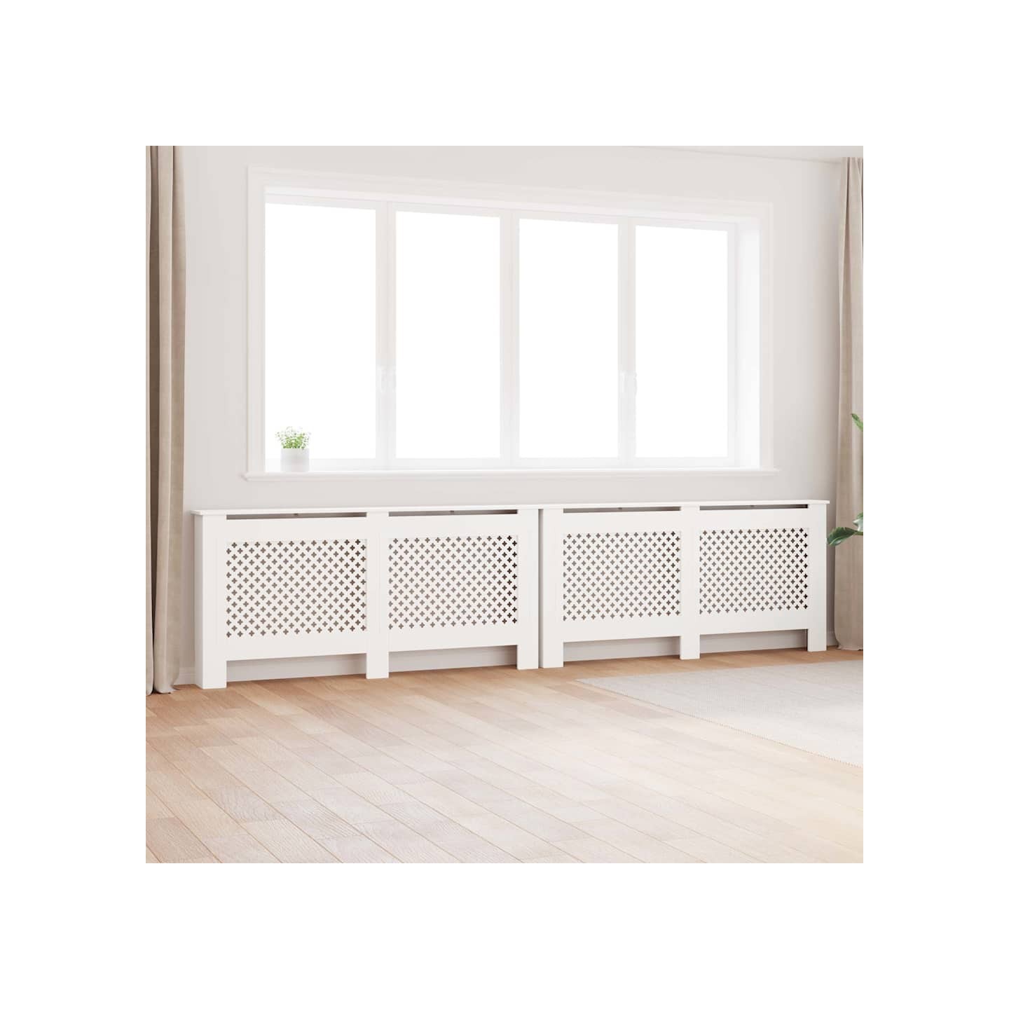 Cache-radiateurs 2 pcs Blanc 172x19x81,5 cm MDF