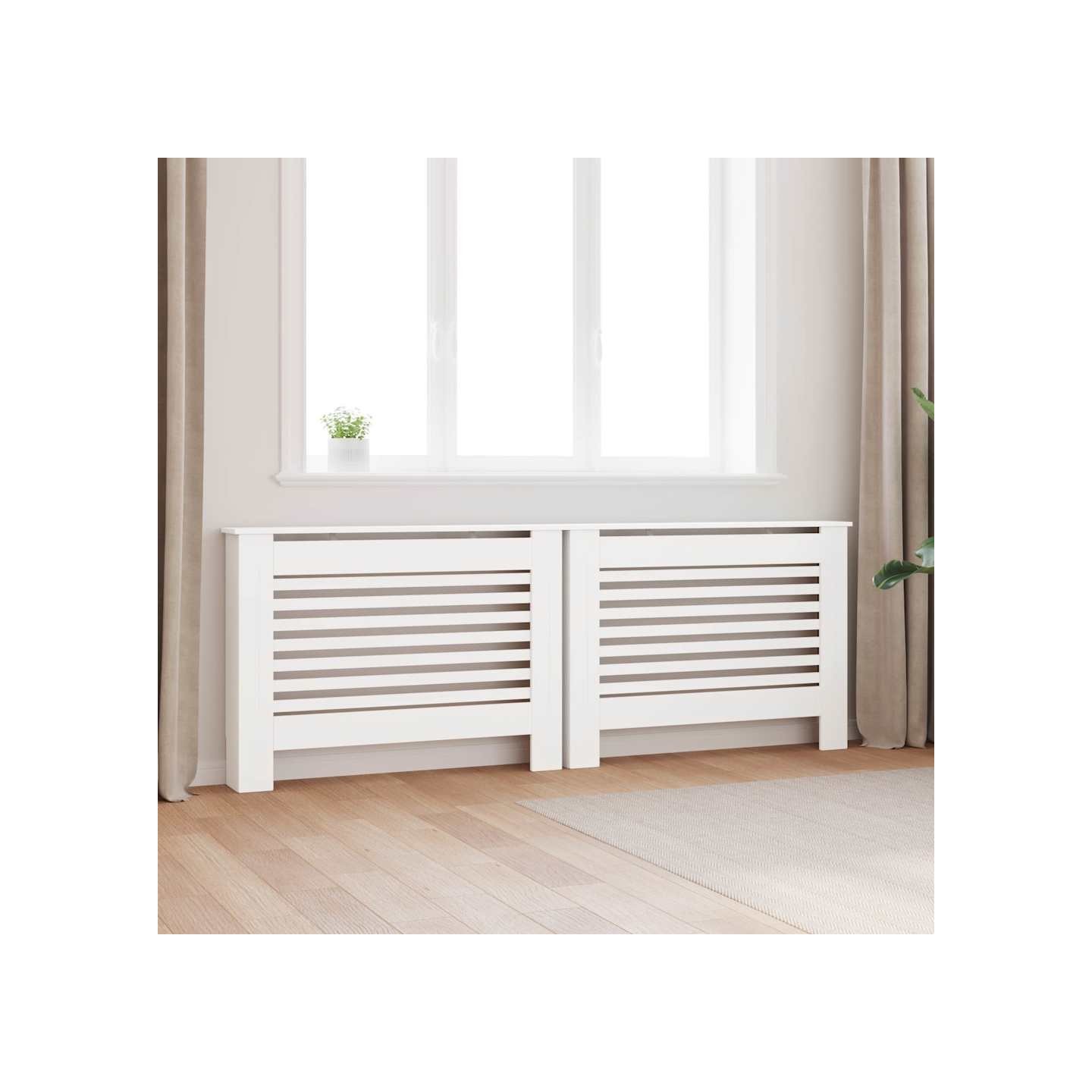 Cache-radiateurs 2 pcs Blanc 112x19x81,5 cm MDF