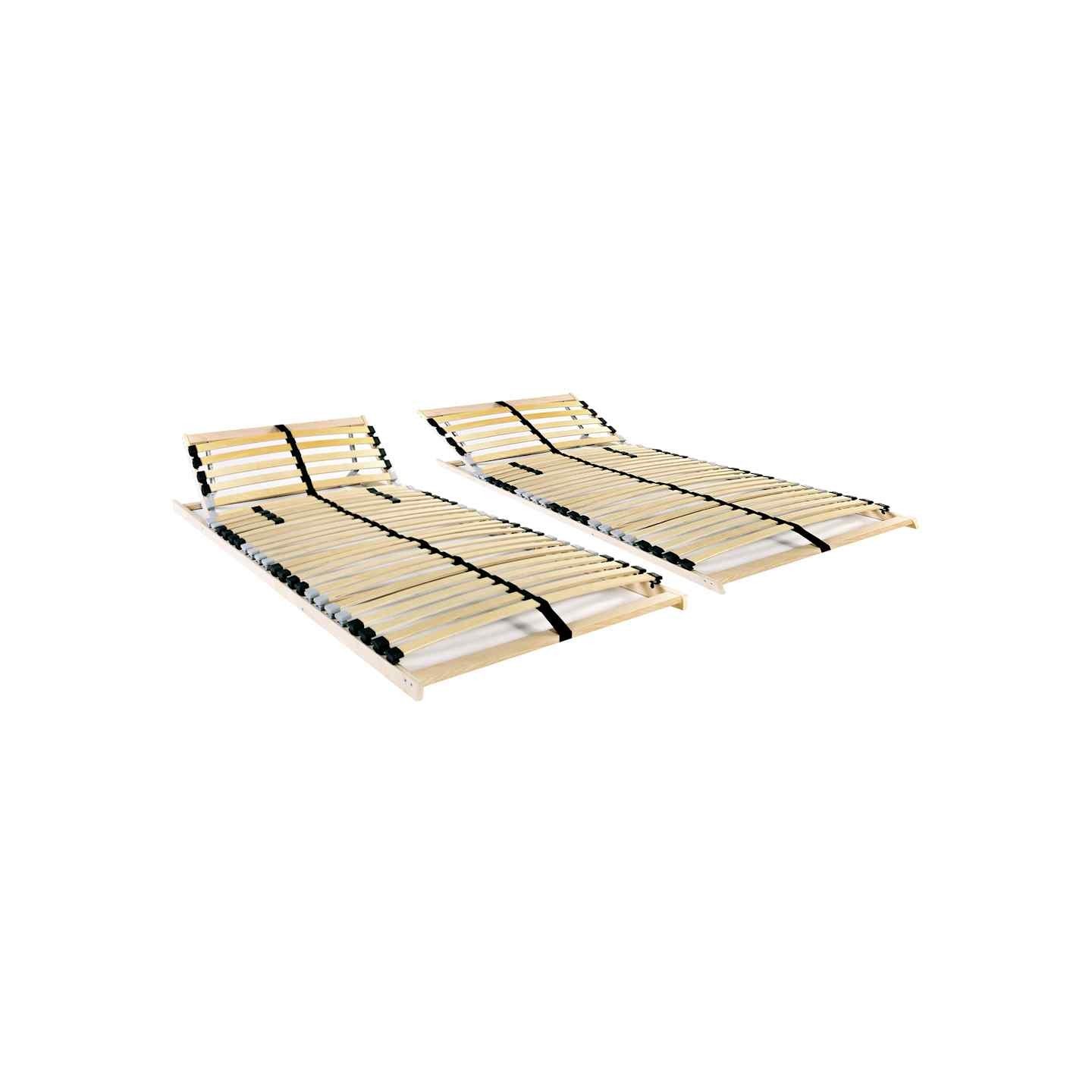 Sommiers à lattes sans matelas 2 pcs avec 28 lattes 70x200 cm