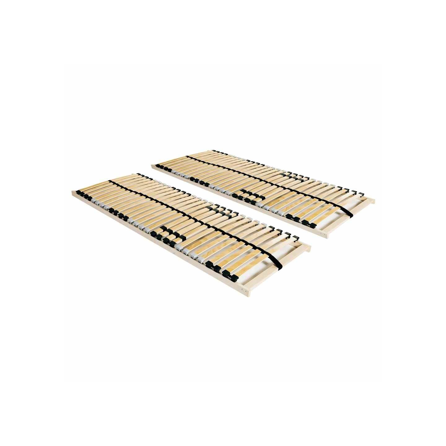 Sommiers à lattes sans matelas 2 pcs avec 28 lattes 70x200 cm