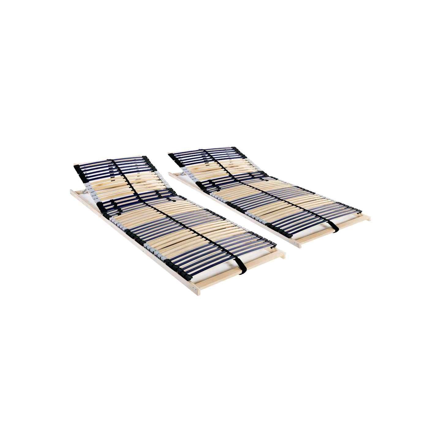 Sommiers à lattes sans matelas 2 pcs avec 42 lattes 90x200 cm