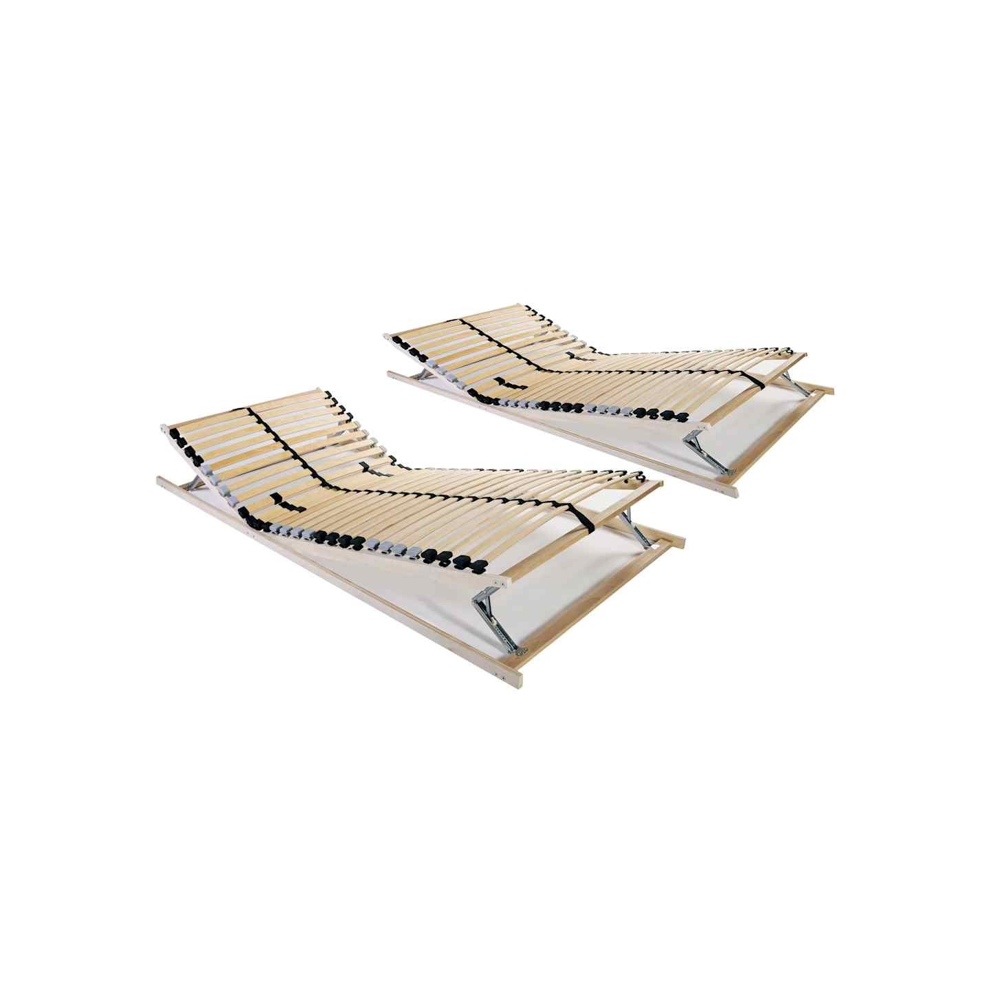 Sommiers à lattes sans matelas 2 pcs avec 28 lattes 90x200 cm