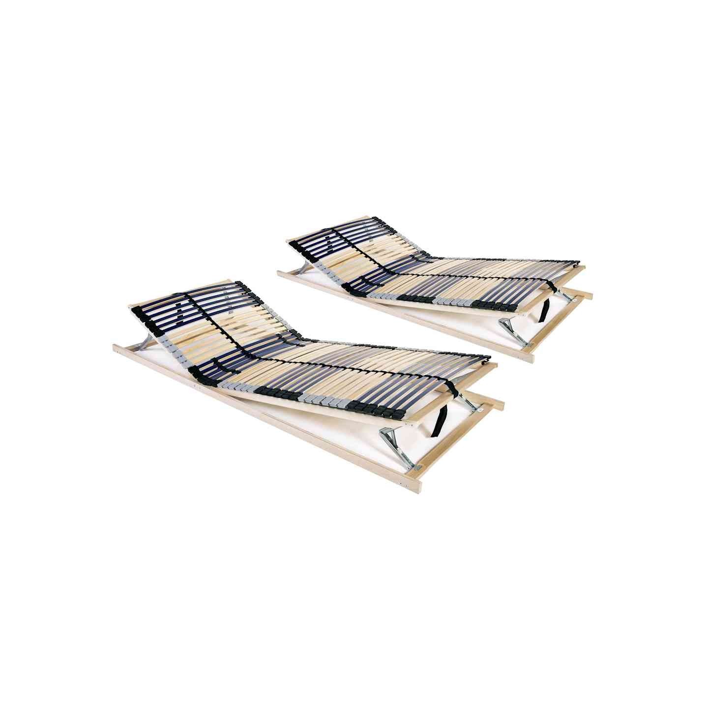 Sommiers à lattes sans matelas 2 pcs avec 42 lattes 90x200 cm