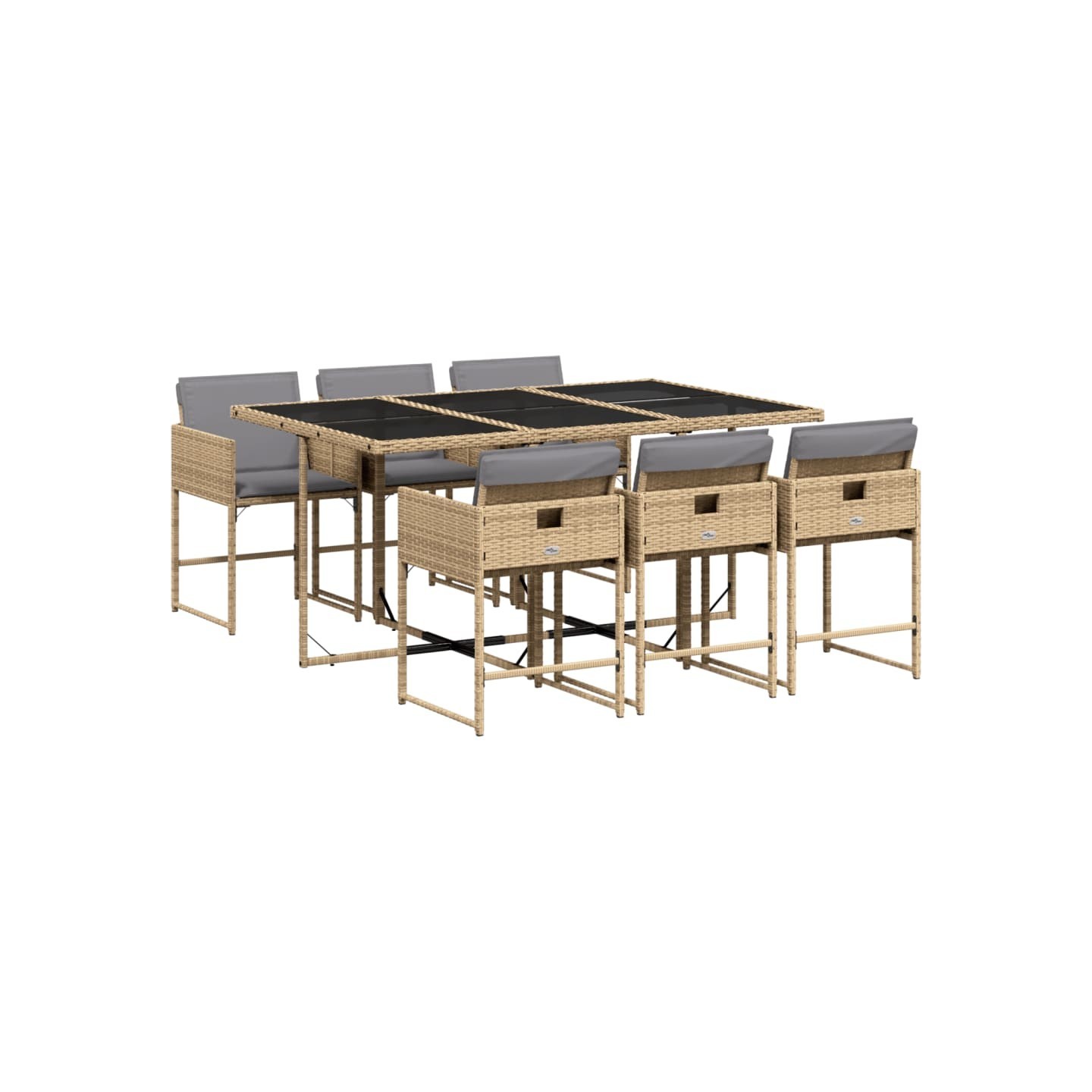 Garden Dining Set 6 pc 6 place Mélange de beiges
