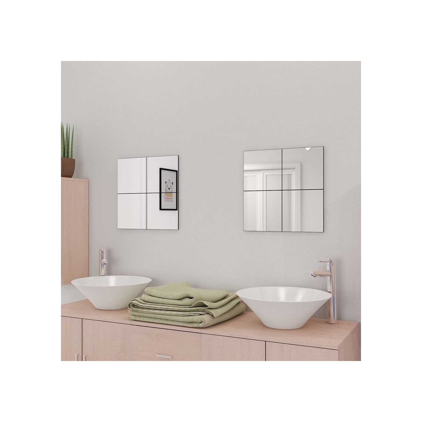 Carreaux de miroir sans cadre 16 pcs 20,5 cm