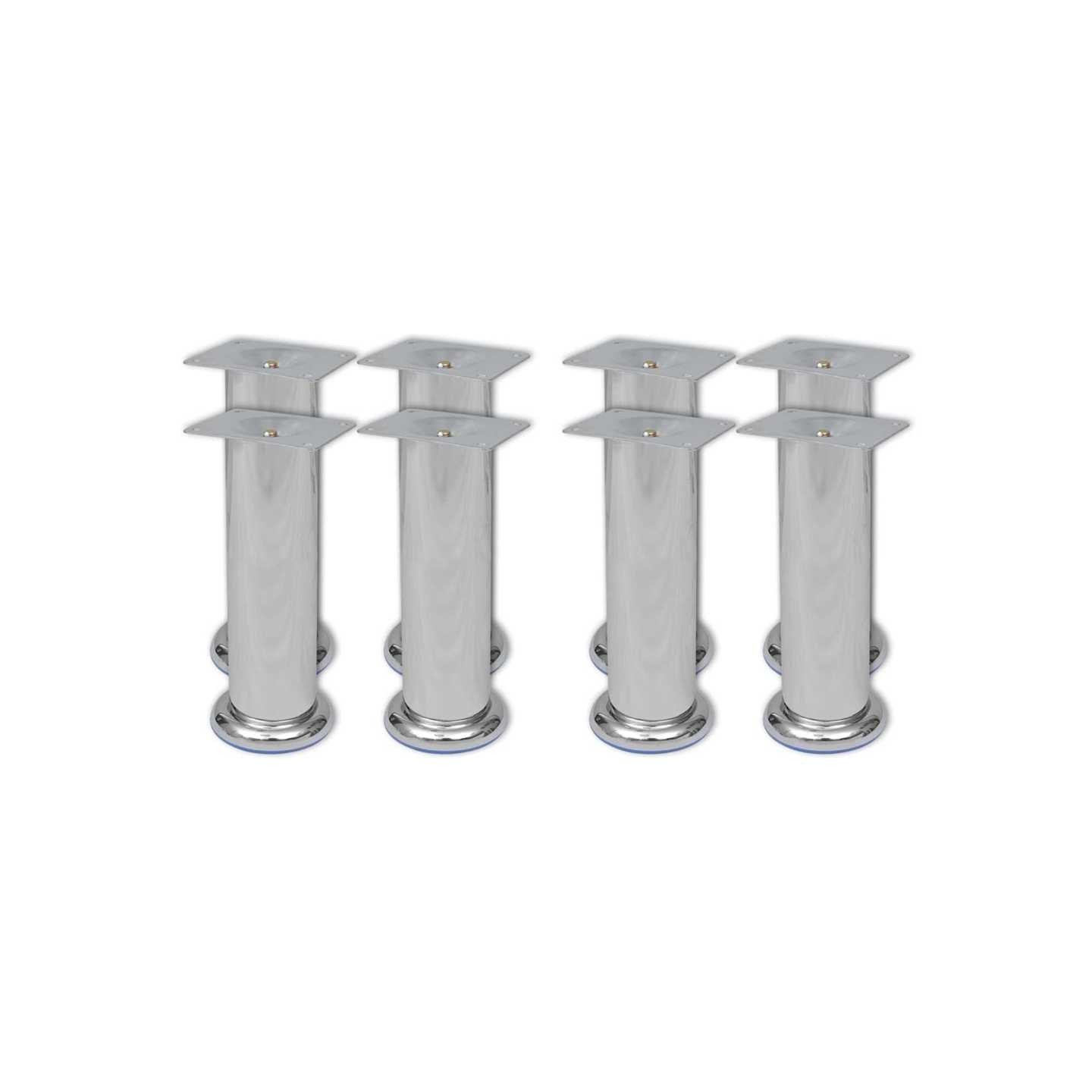 Pieds ronds de canapé 8 pcs Chrome 180 mm