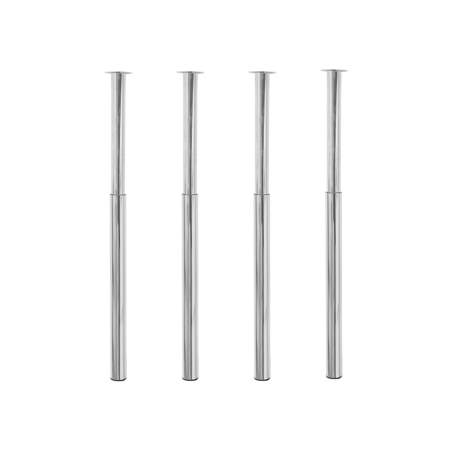 Pieds de table télescopiques 4 pcs Chrome 710 mm - 1100 mm