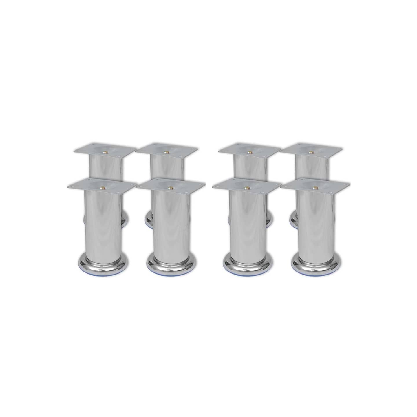 Pieds ronds de canapé 8 pcs Chrome 120 mm