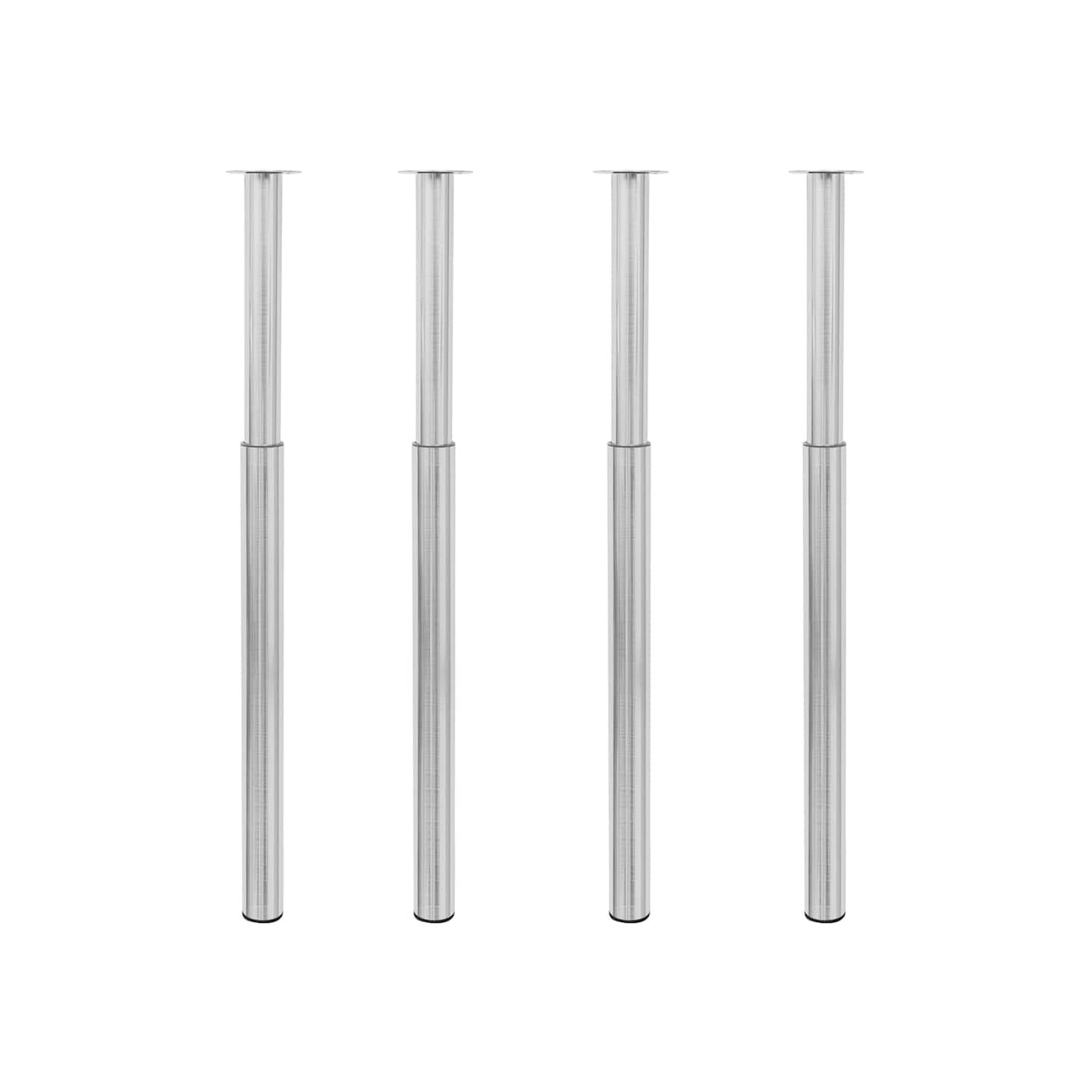 Pieds de table télescopiques 4 pcs Acier inoxydable 710 mm-1100 mm