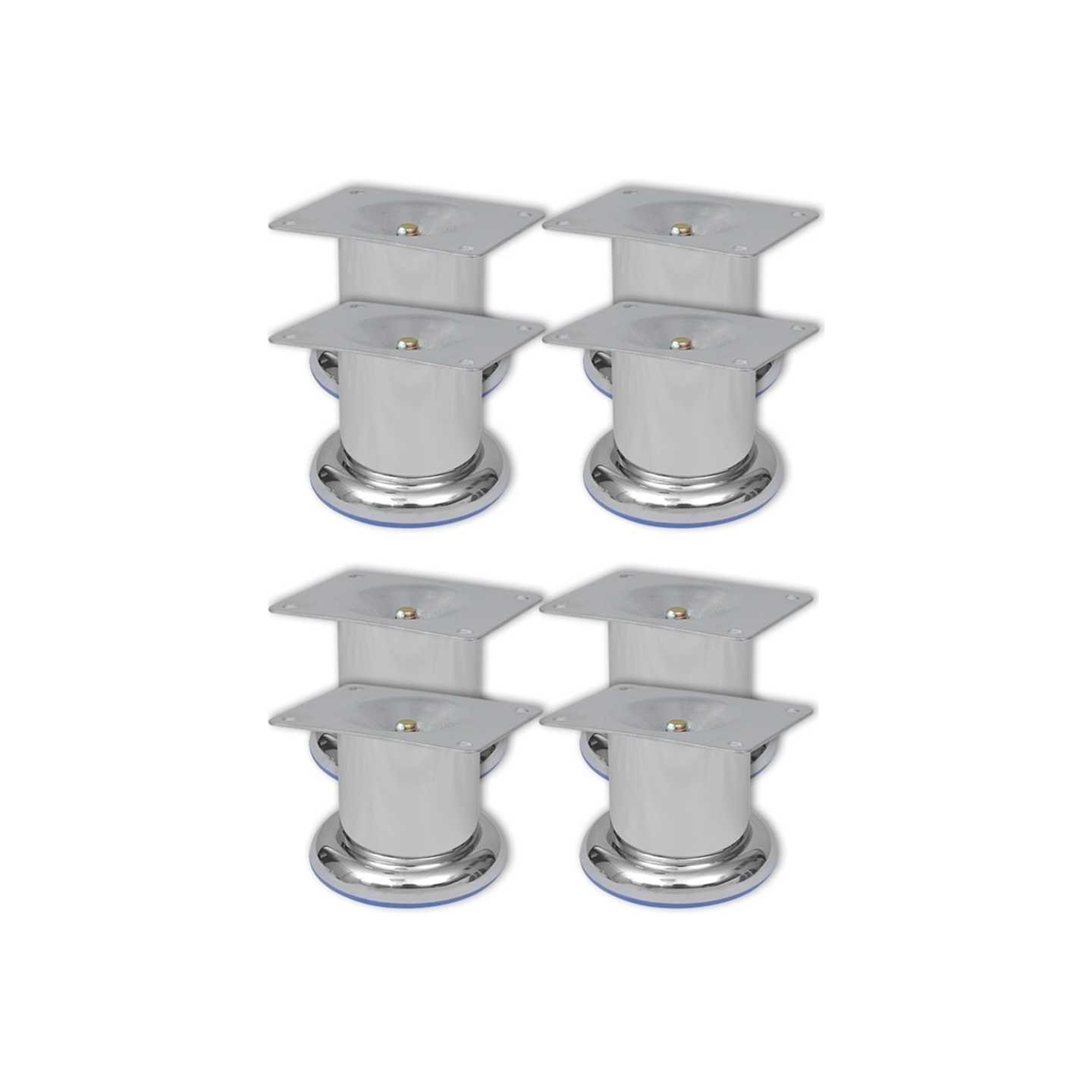 Pieds ronds de canapé 8 pcs Chrome 60 mm