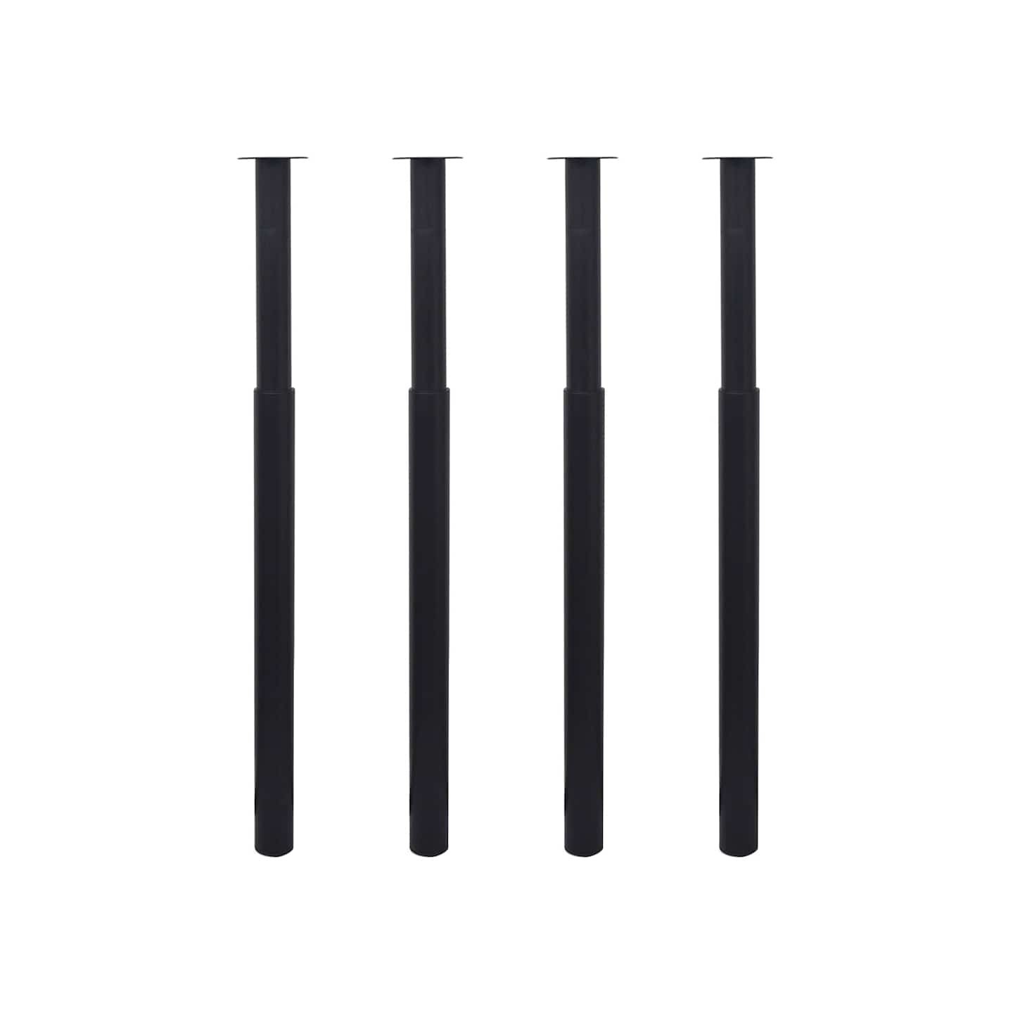 Pieds de table télescopiques 4 pcs Noir 710 mm - 1100 mm