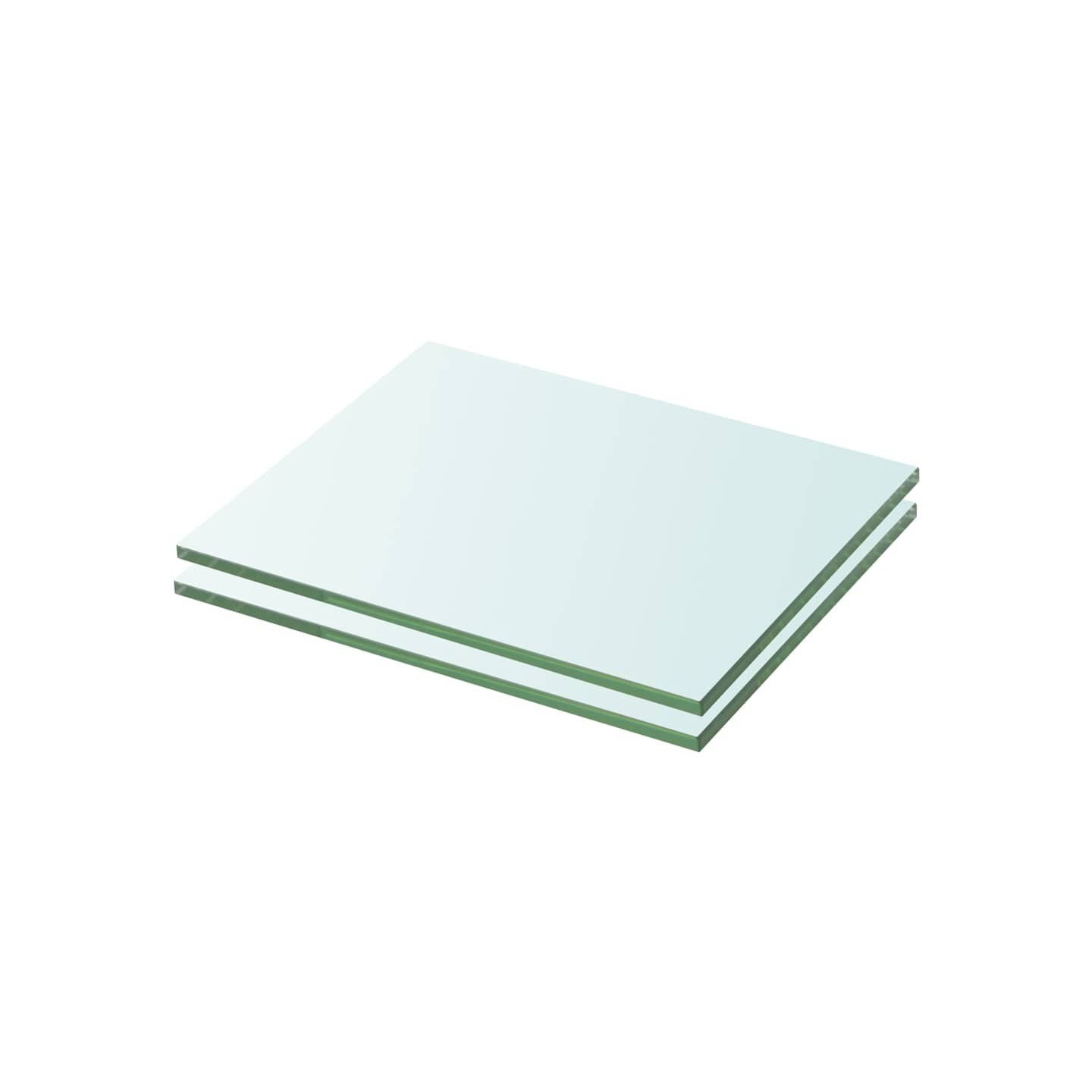 Panneaux d'étagère 2 pcs Verre Transparent 20 x 20 cm