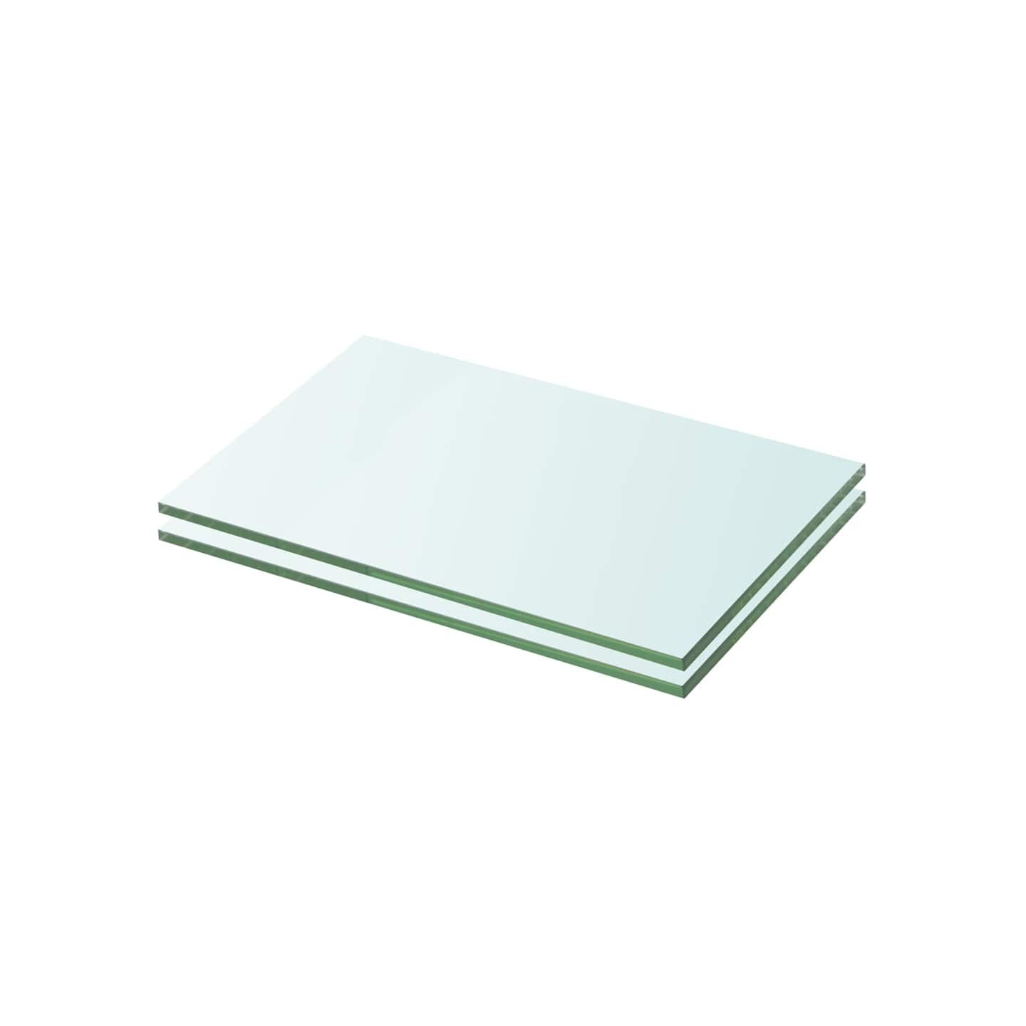 Panneaux d'étagère 2 pcs Verre Transparent 20 x 25 cm
