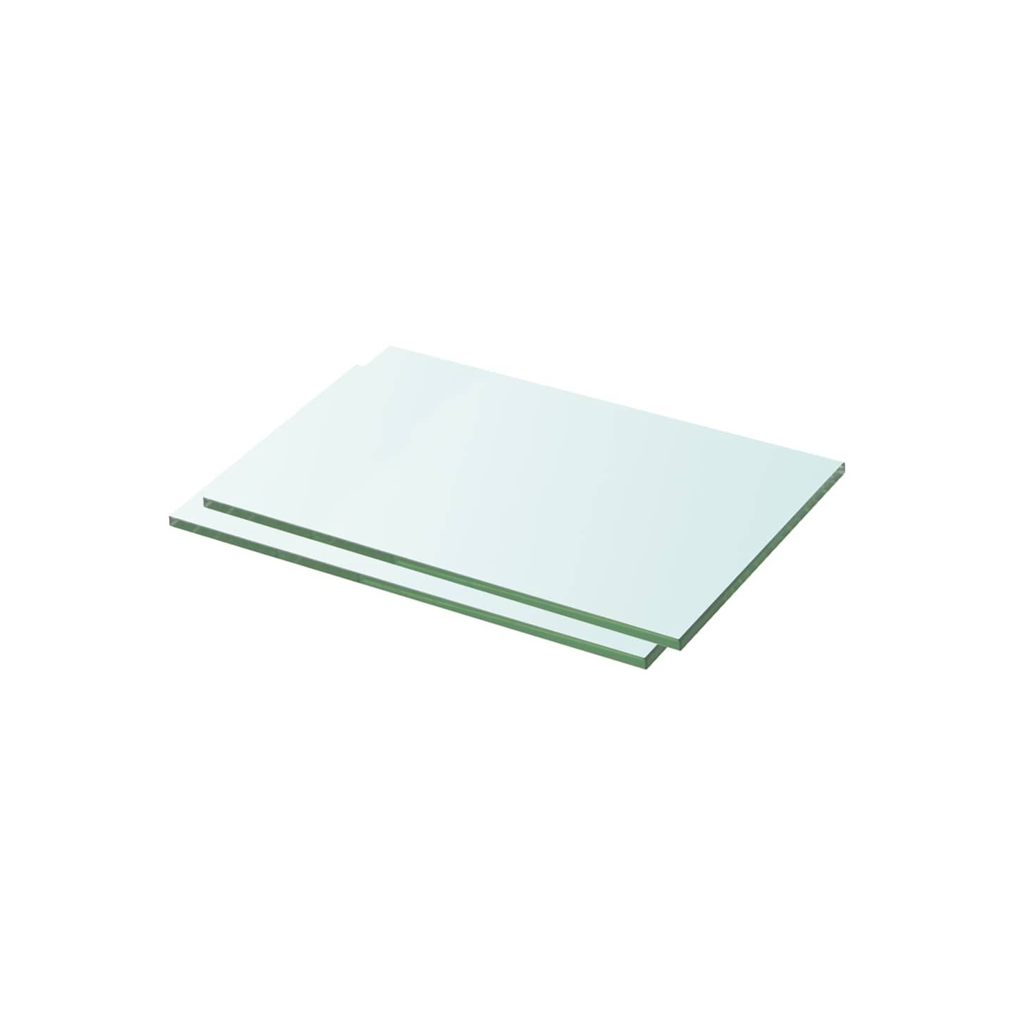 Panneaux d'étagère 2 pcs Verre Transparent 30 x 15 cm