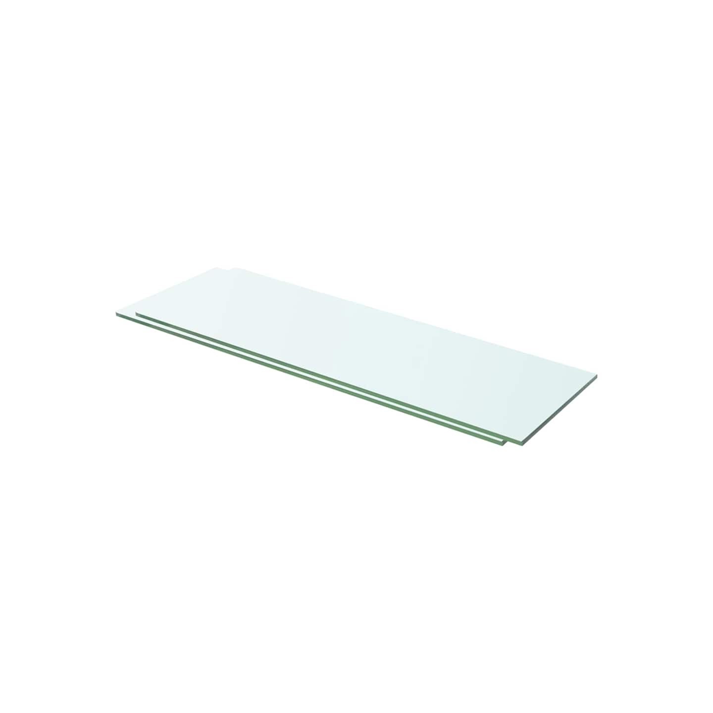 Panneaux d'étagère 2 pcs Verre Transparent 60 x 15 cm