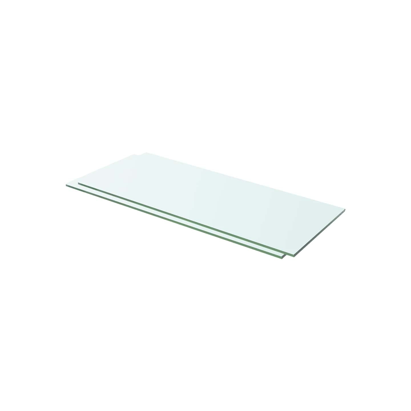 Panneaux d'étagère 2 pcs Verre Transparent 60x20 cm
