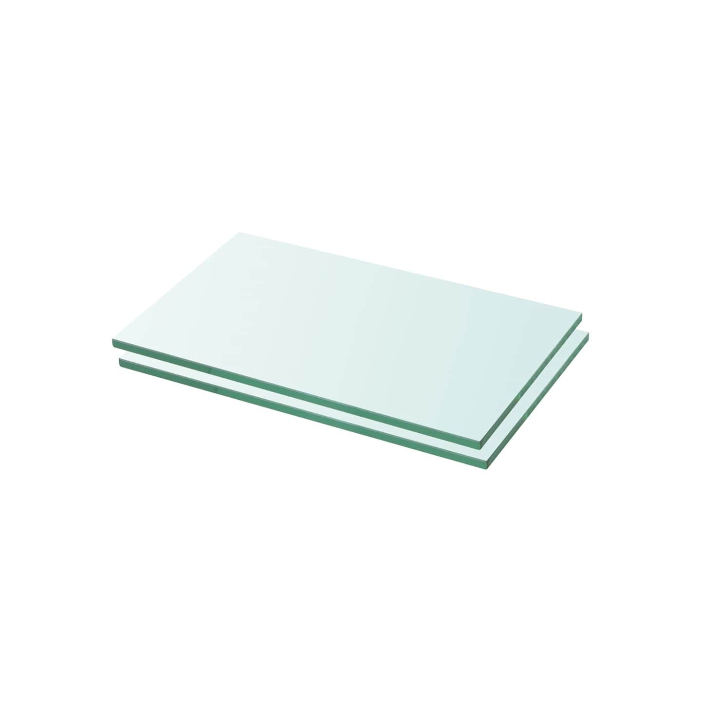 Panneaux d'étagère 2 pcs Verre Transparent 30 x 12 cm