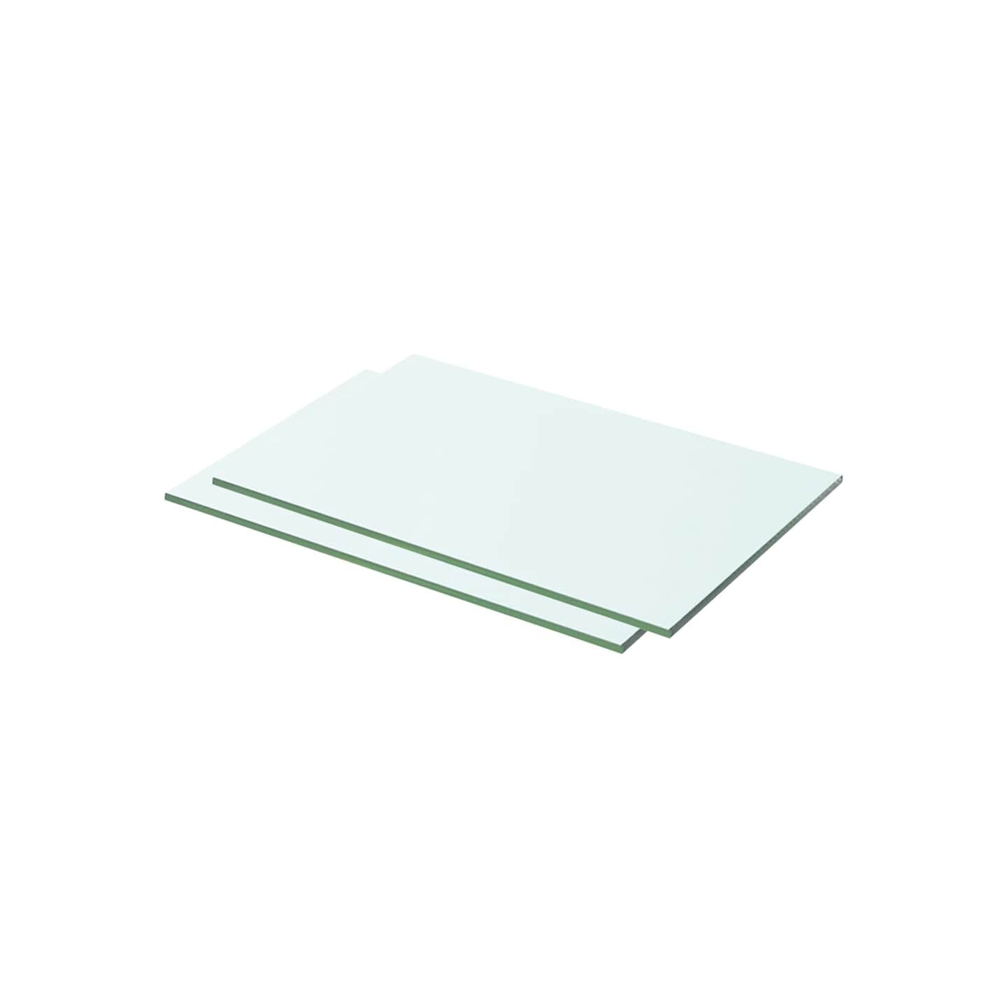 Panneaux d'étagère 2 pcs verre transparent 50x25 cm