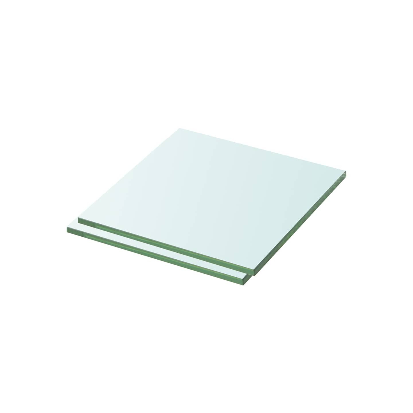 Panneaux d'étagère 2 pcs Verre Transparent 30 x 30 cm