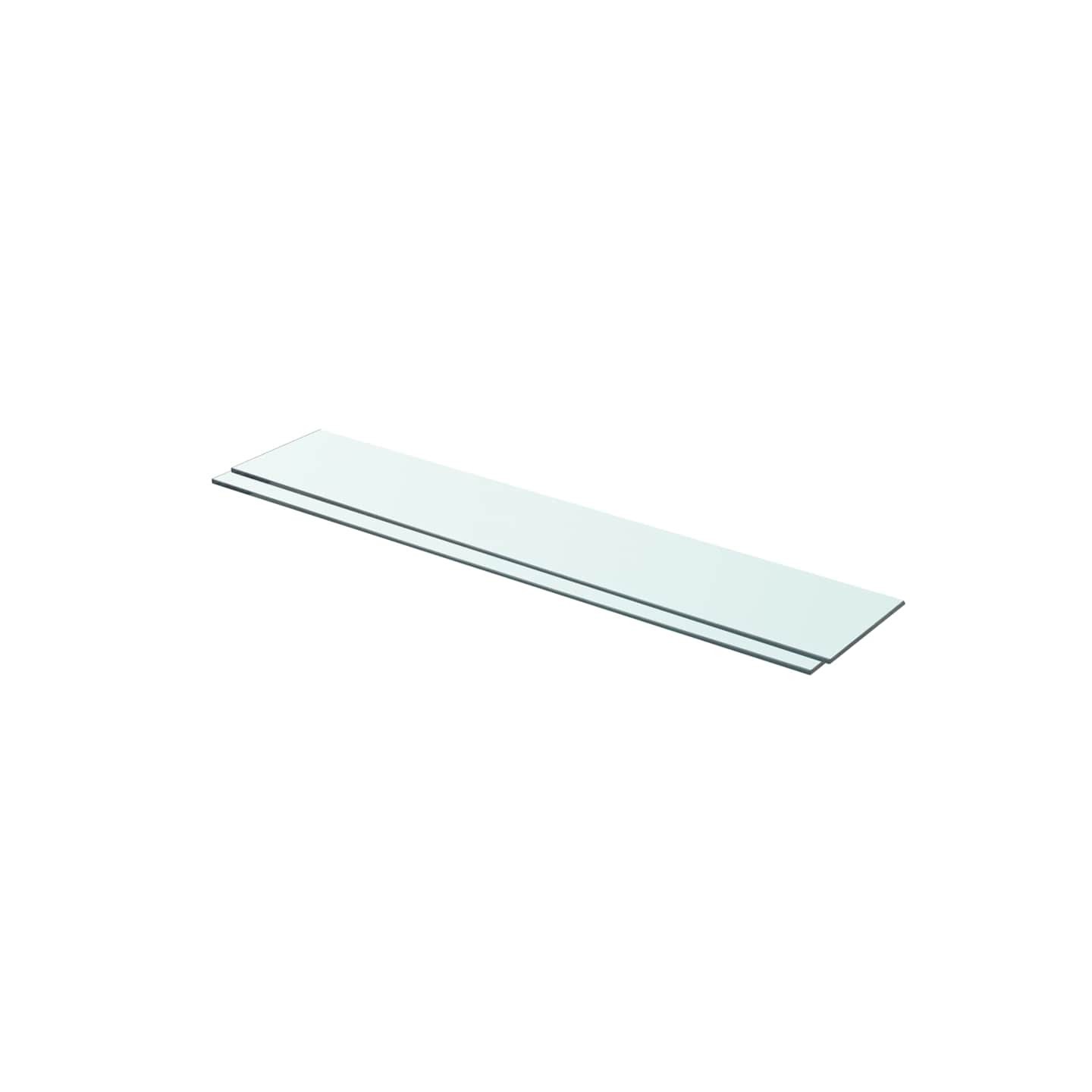Panneaux d'étagère 2 pcs Verre Transparent 80 x 15 cm